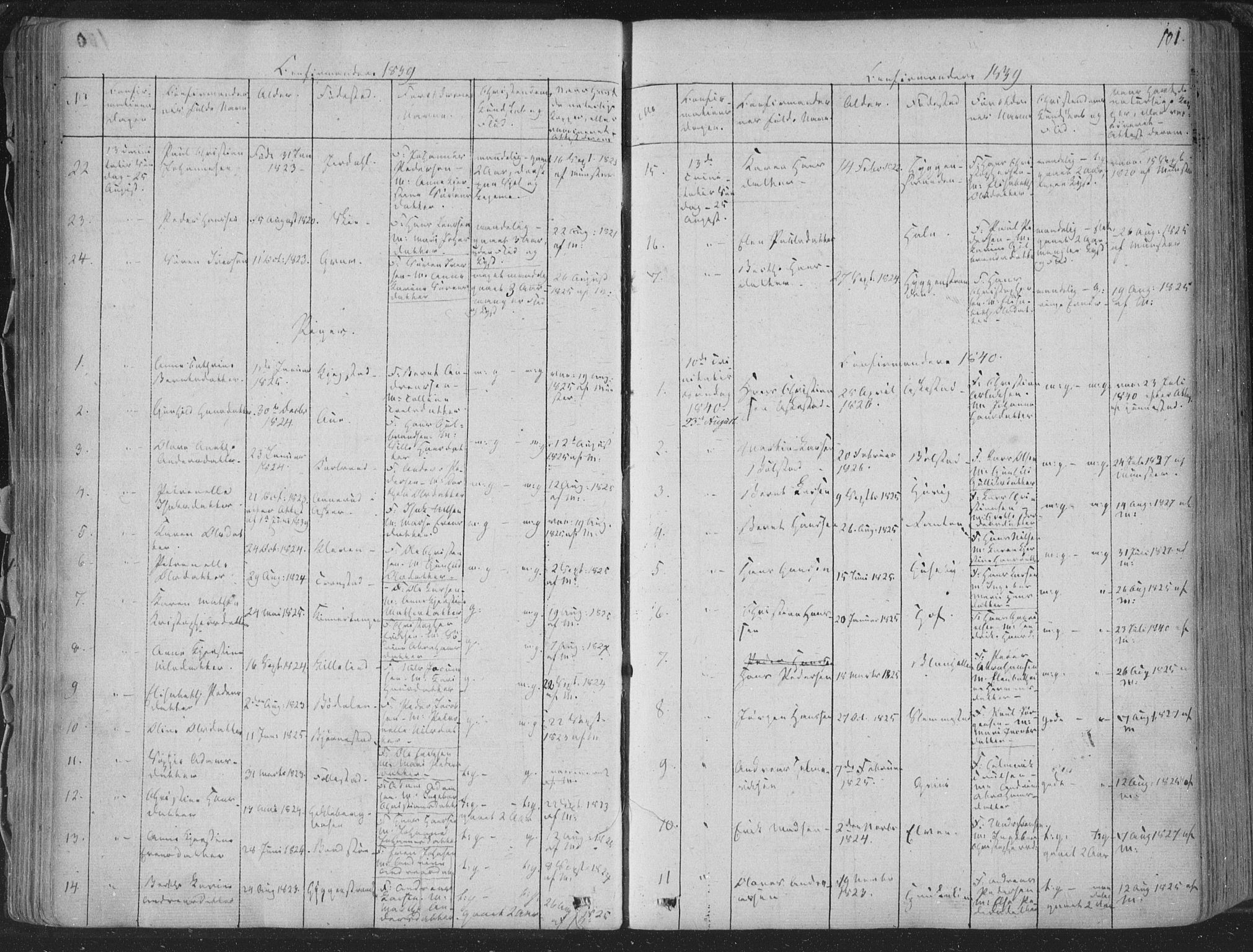 Røyken kirkebøker, AV/SAKO-A-241/F/Fa/L0005: Parish register (official) no. 5, 1833-1856, p. 101