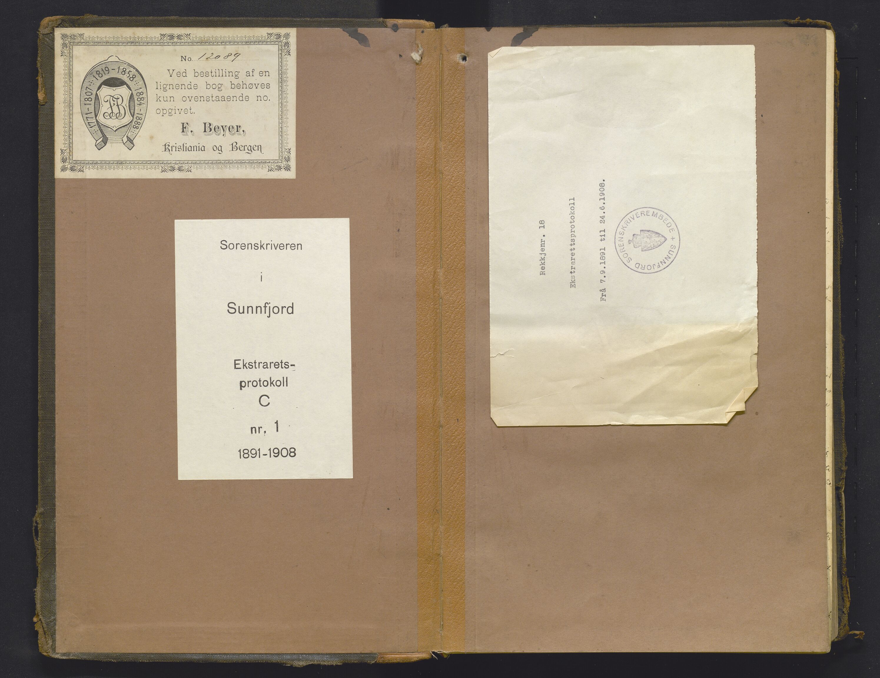 Sunnfjord tingrett, AV/SAB-A-3201/1/F/Fb/Fba/L0054: Ekstrarettsprotokoll, 1891-1908