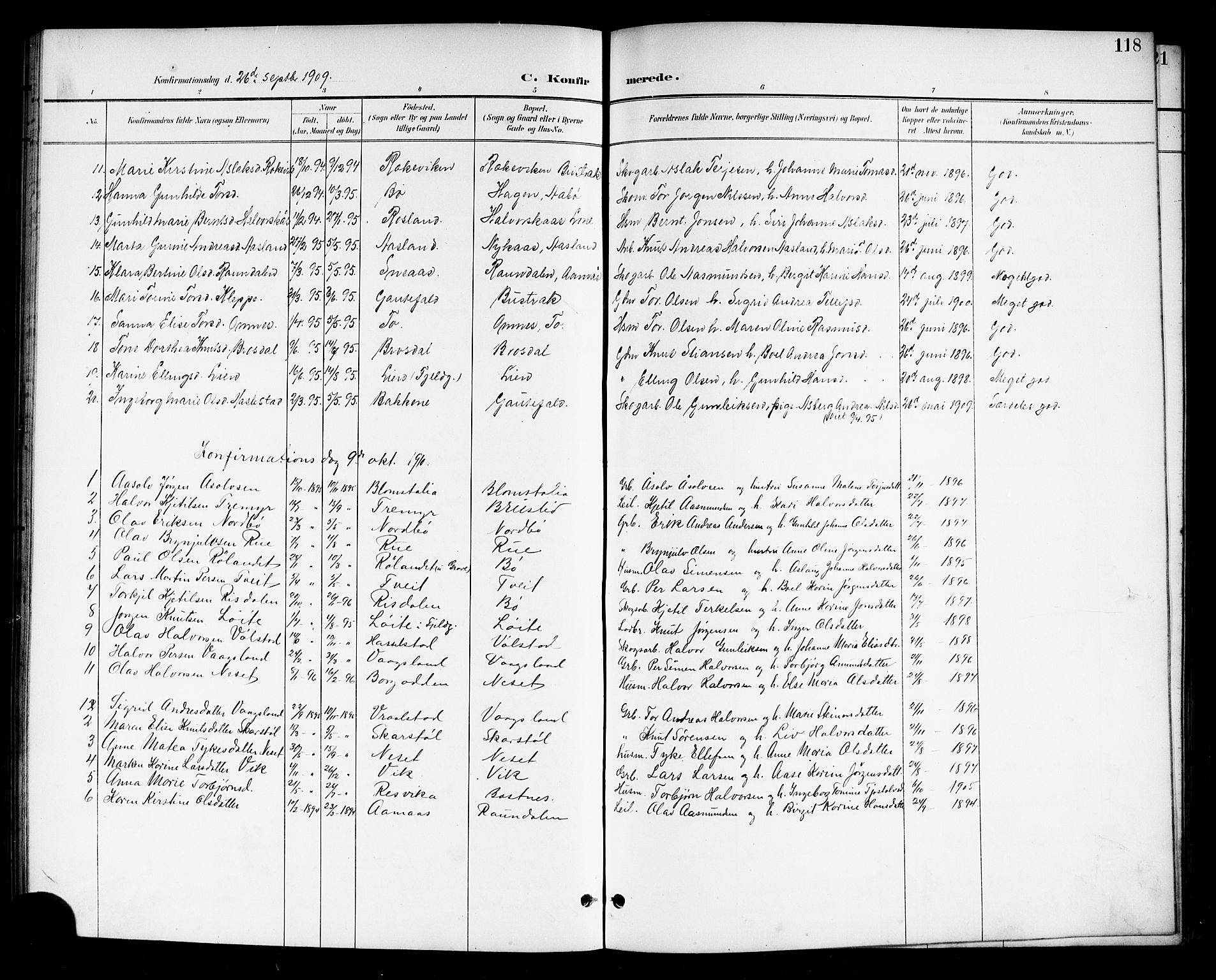Drangedal kirkebøker, SAKO/A-258/G/Gb/L0002: Parish register (copy) no. II 2, 1895-1918, p. 118