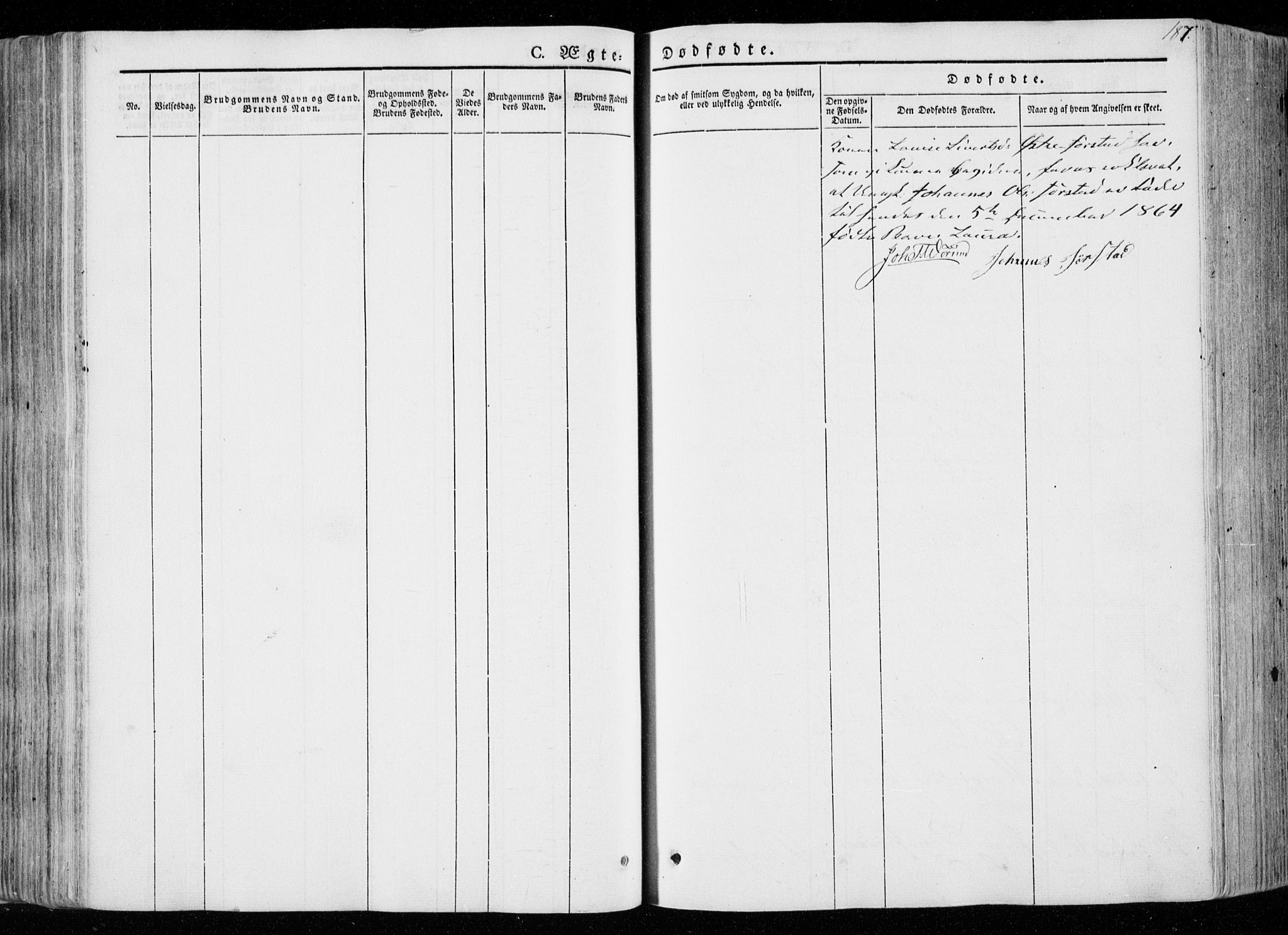 Ministerialprotokoller, klokkerbøker og fødselsregistre - Nord-Trøndelag, SAT/A-1458/722/L0218: Parish register (official) no. 722A05, 1843-1868, p. 187