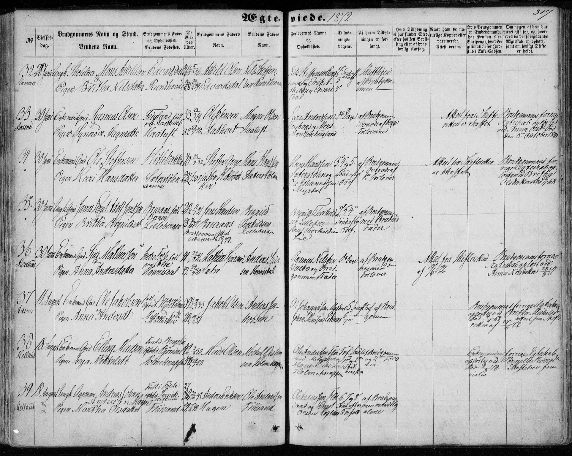 Hamre sokneprestembete, SAB/A-75501/H/Ha/Haa/Haaa/L0014: Parish register (official) no. A 14, 1858-1872, p. 317