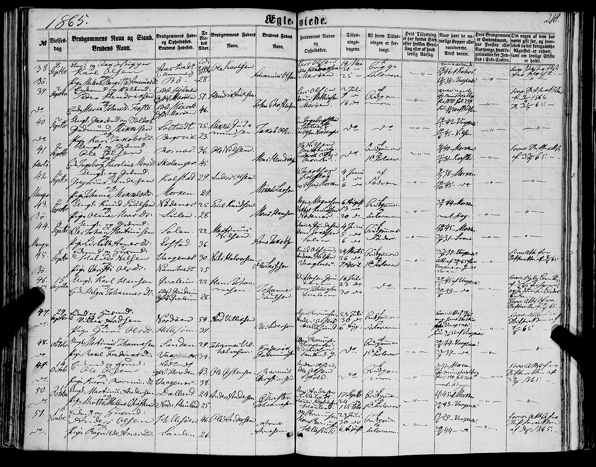 Manger sokneprestembete, SAB/A-76801/H/Haa: Parish register (official) no. A 7, 1860-1870, p. 218
