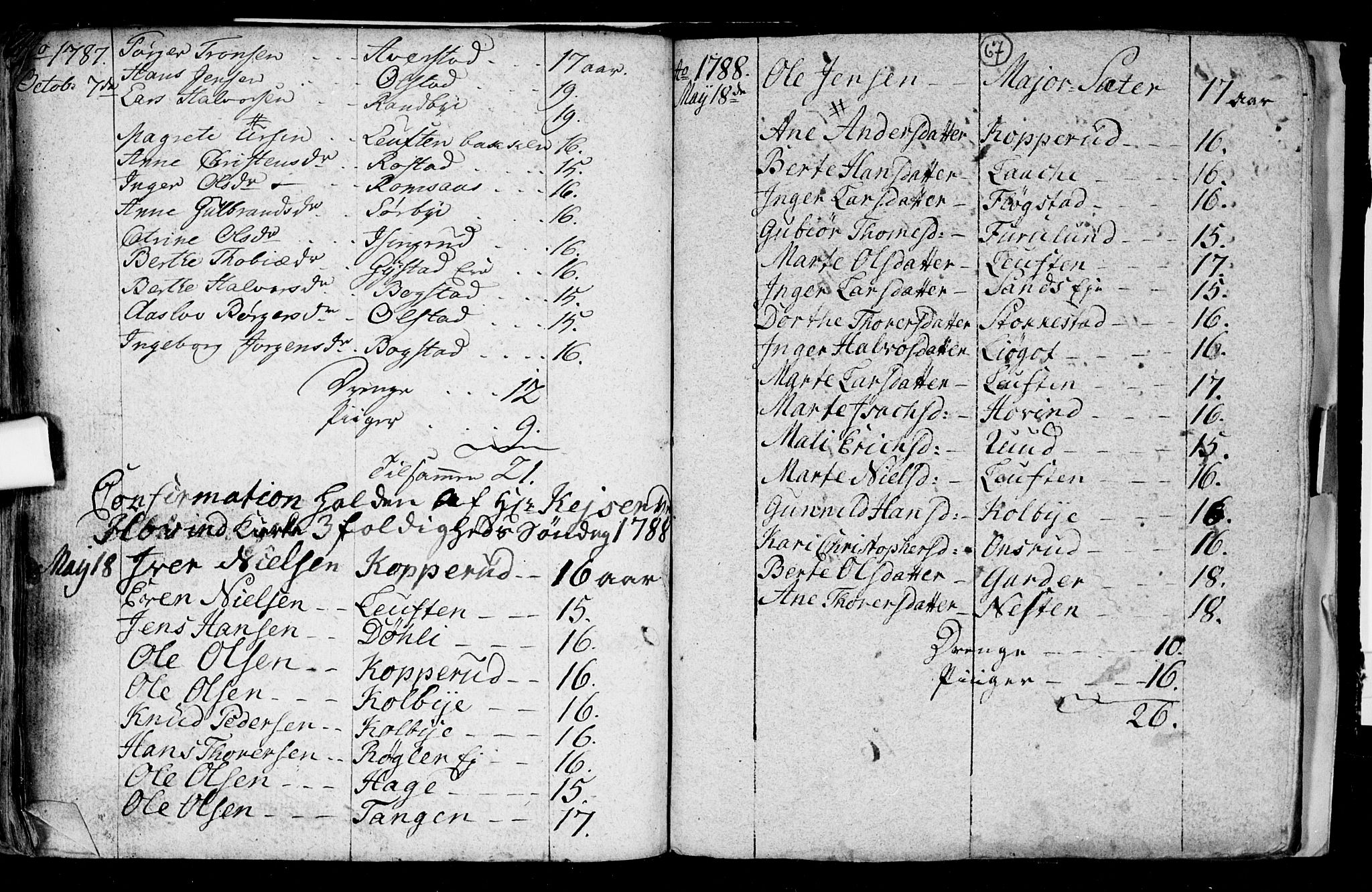 Ullensaker prestekontor Kirkebøker, AV/SAO-A-10236a/F/Fa/L0008: Parish register (official) no. I 8, 1738-1810, p. 67