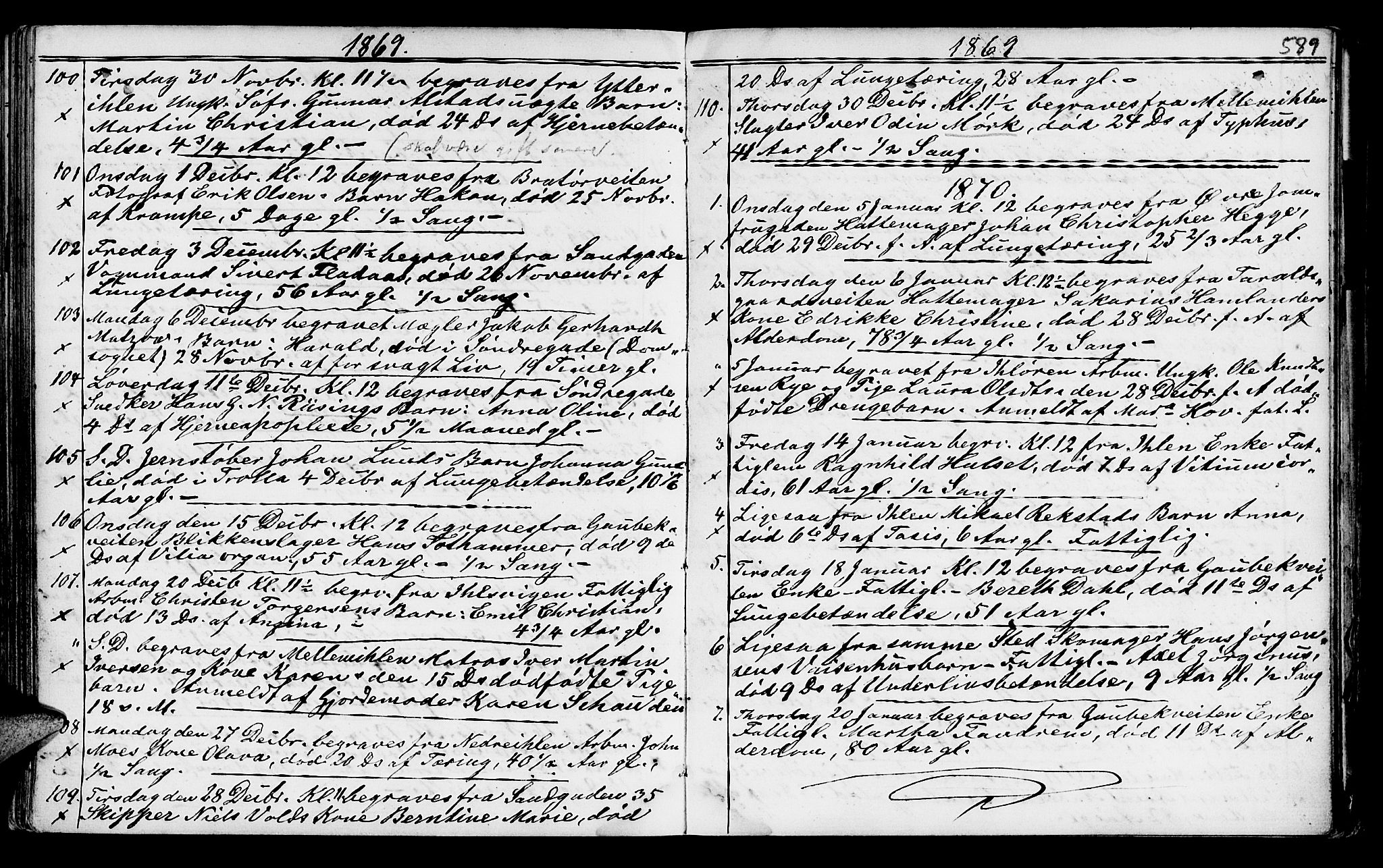 Ministerialprotokoller, klokkerbøker og fødselsregistre - Sør-Trøndelag, SAT/A-1456/602/L0140: Parish register (copy) no. 602C08, 1864-1872, p. 588-589
