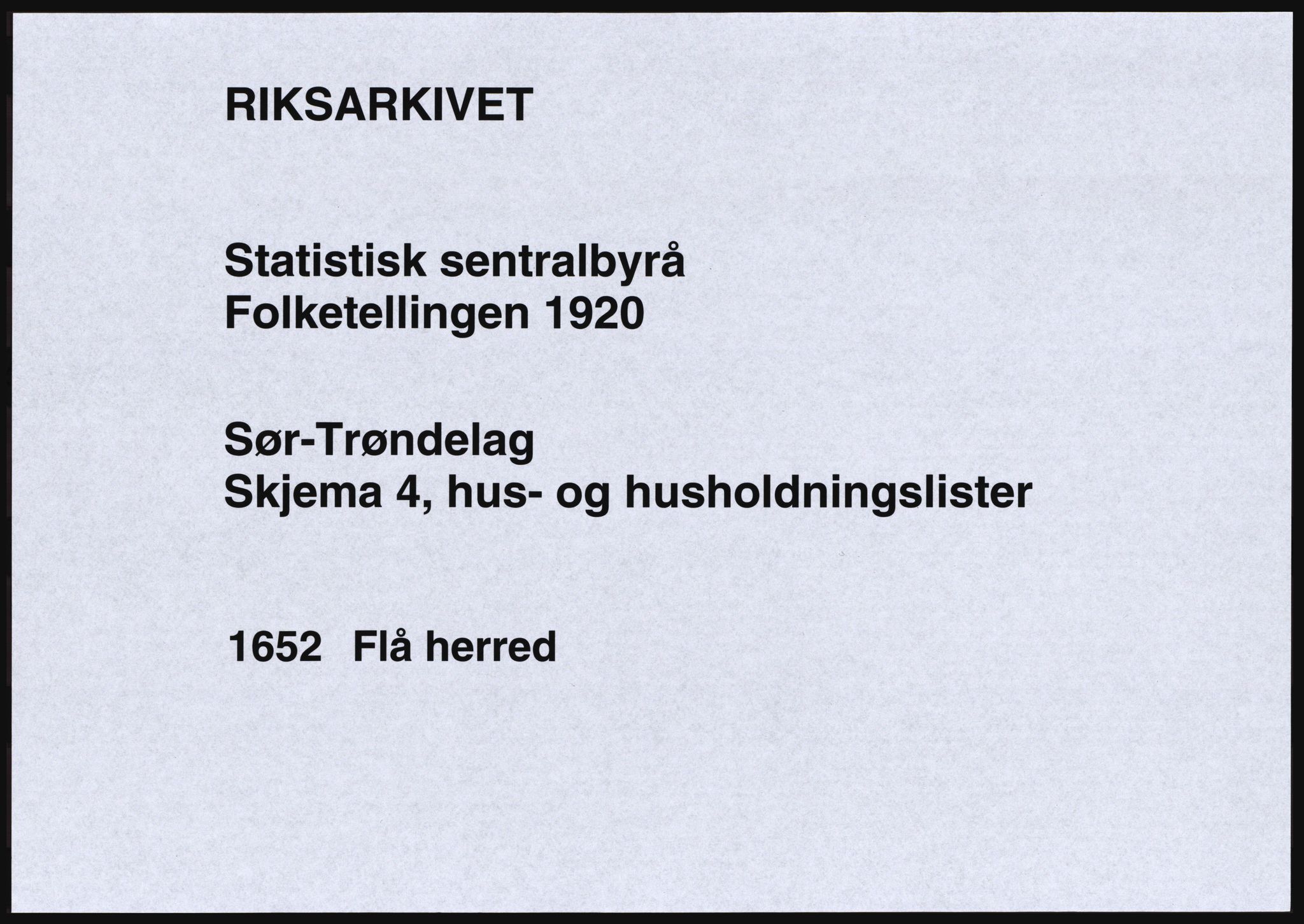 SAT, 1920 census for Flå, 1920, p. 12