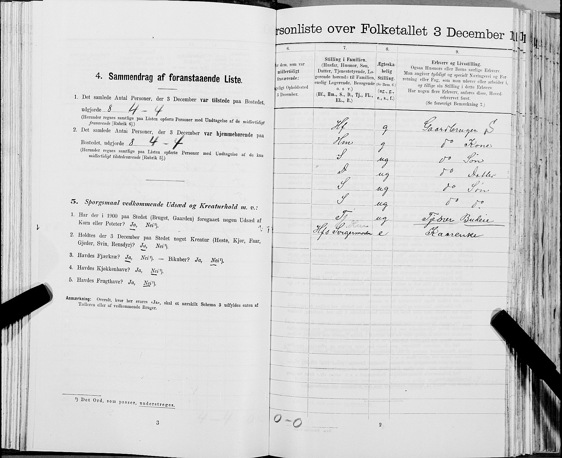 SAT, 1900 census for Snåsa, 1900, p. 707