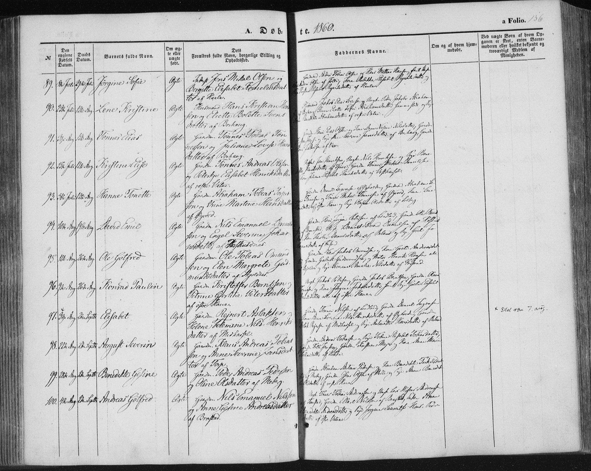 Lista sokneprestkontor, SAK/1111-0027/F/Fa/L0010: Parish register (official) no. A 10, 1846-1861, p. 156