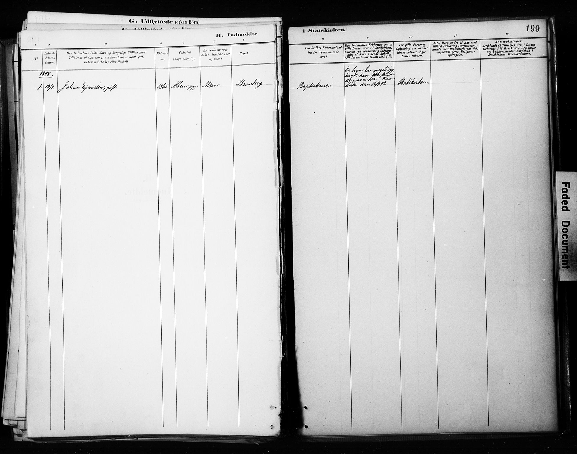Målselv sokneprestembete, SATØ/S-1311/G/Ga/Gaa/L0010kirke: Parish register (official) no. 10, 1890-1902, p. 199
