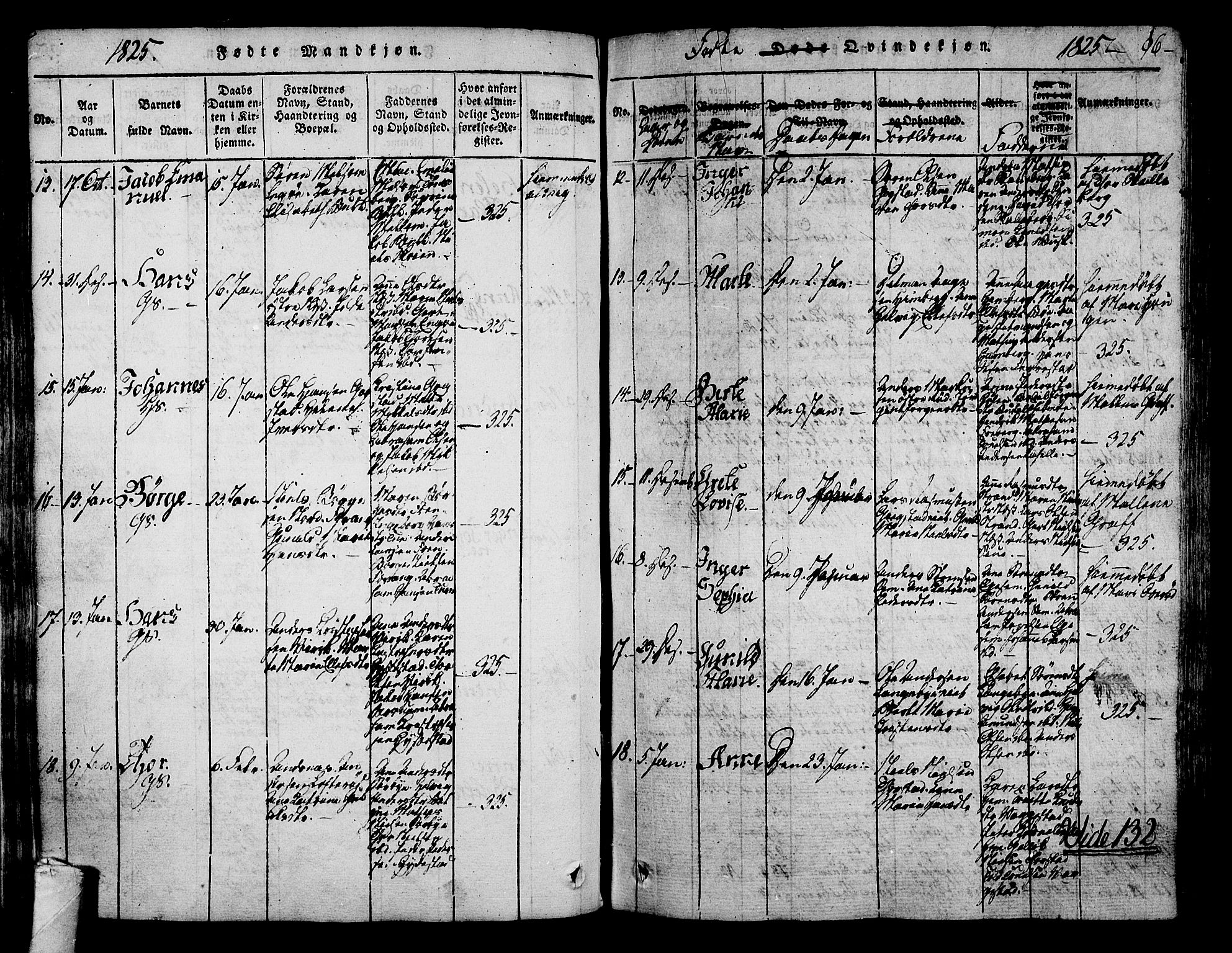 Sandar kirkebøker, SAKO/A-243/F/Fa/L0004: Parish register (official) no. 4, 1814-1832, p. 96