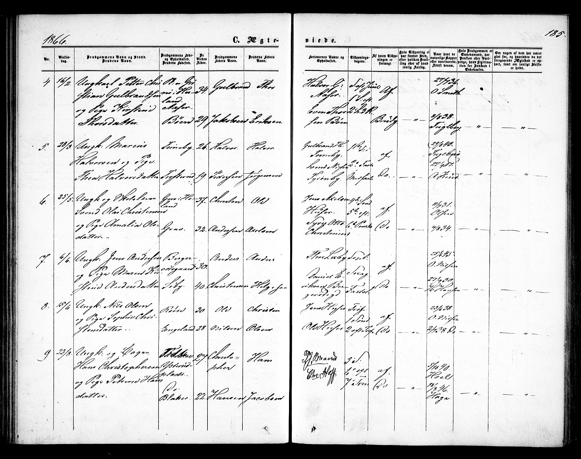 Rødenes prestekontor Kirkebøker, SAO/A-2005/F/Fa/L0007: Parish register (official) no. I 7, 1860-1869, p. 185