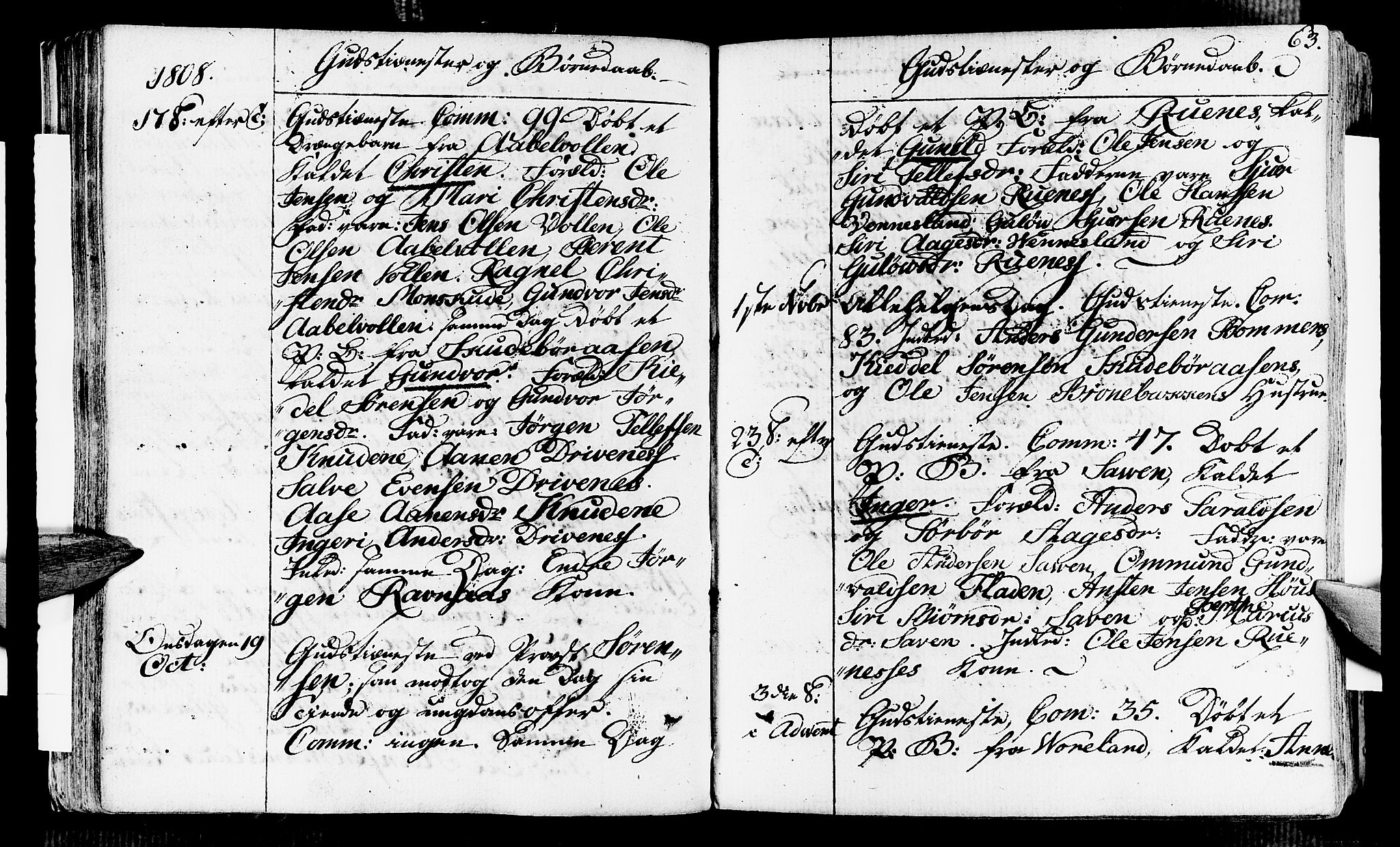 Vennesla sokneprestkontor, AV/SAK-1111-0045/Fa/Fab/L0002: Parish register (official) no. A 2, 1794-1834, p. 63