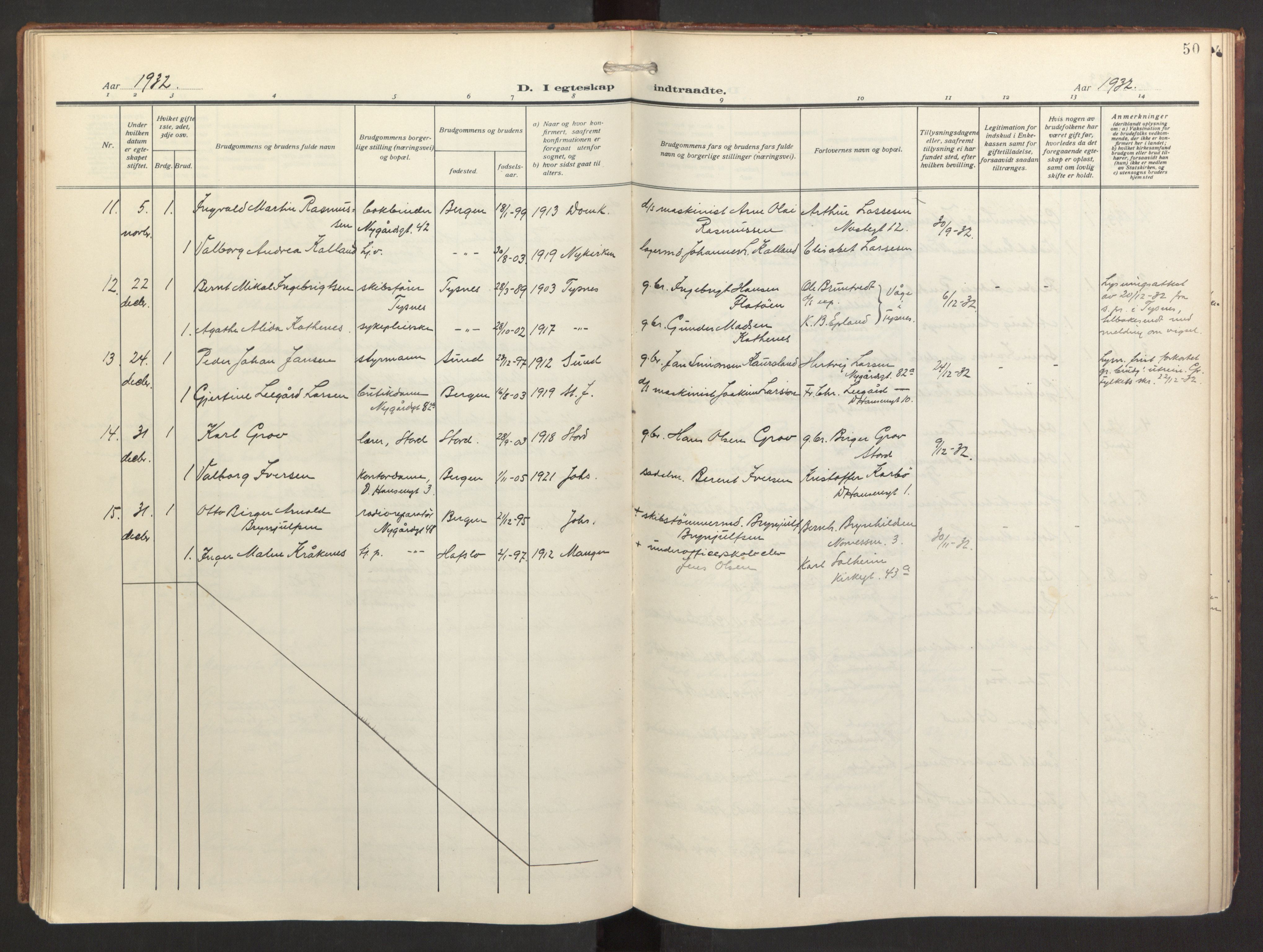 St. Jacob sokneprestembete, AV/SAB-A-78001/H/Haa/L0005: Parish register (official) no. C 1, 1917-1951, p. 50