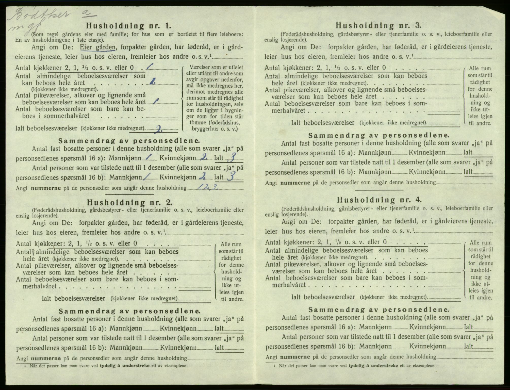 SAB, 1920 census for Valestrand, 1920, p. 462