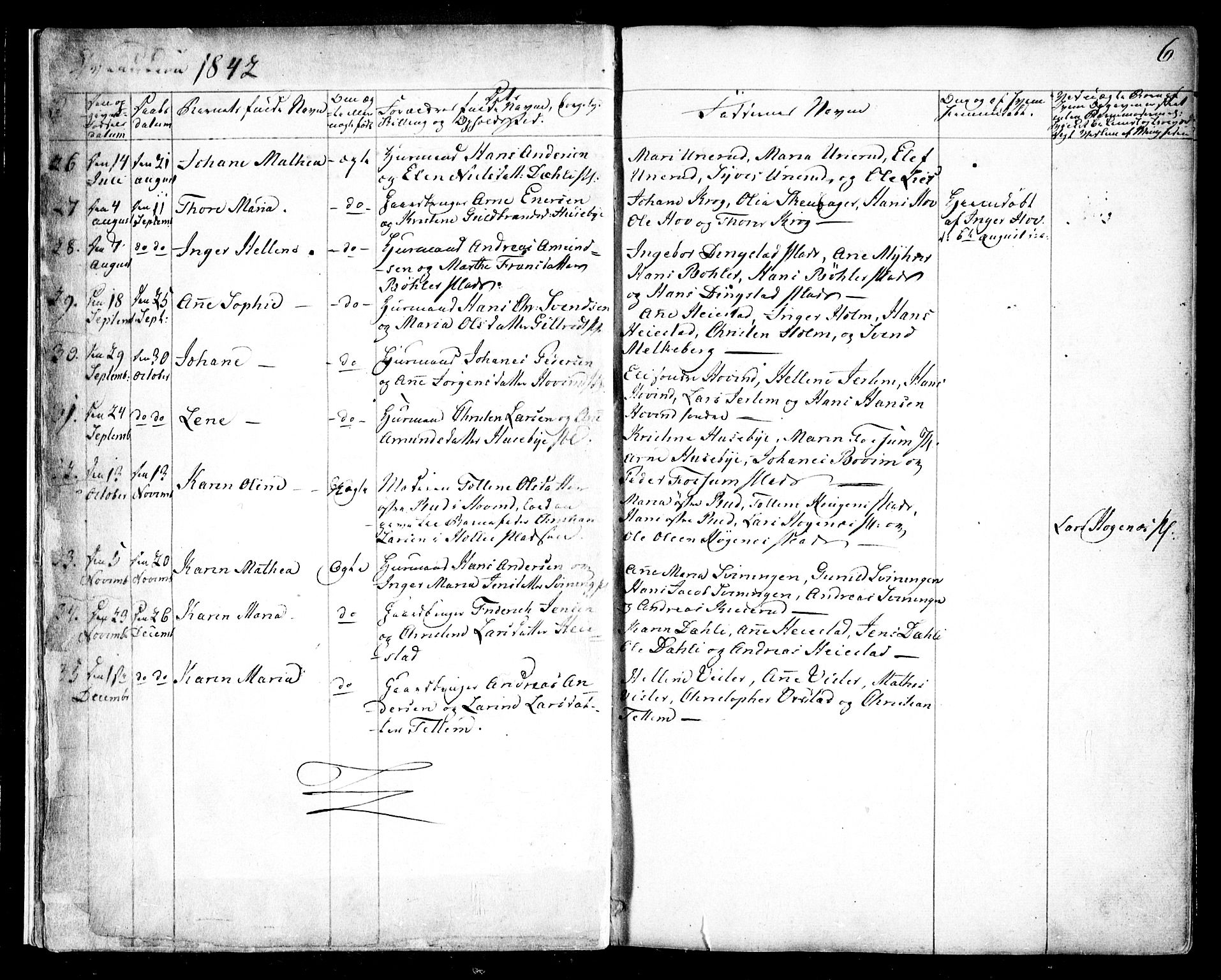 Spydeberg prestekontor Kirkebøker, SAO/A-10924/F/Fa/L0005: Parish register (official) no. I 5, 1842-1862, p. 6