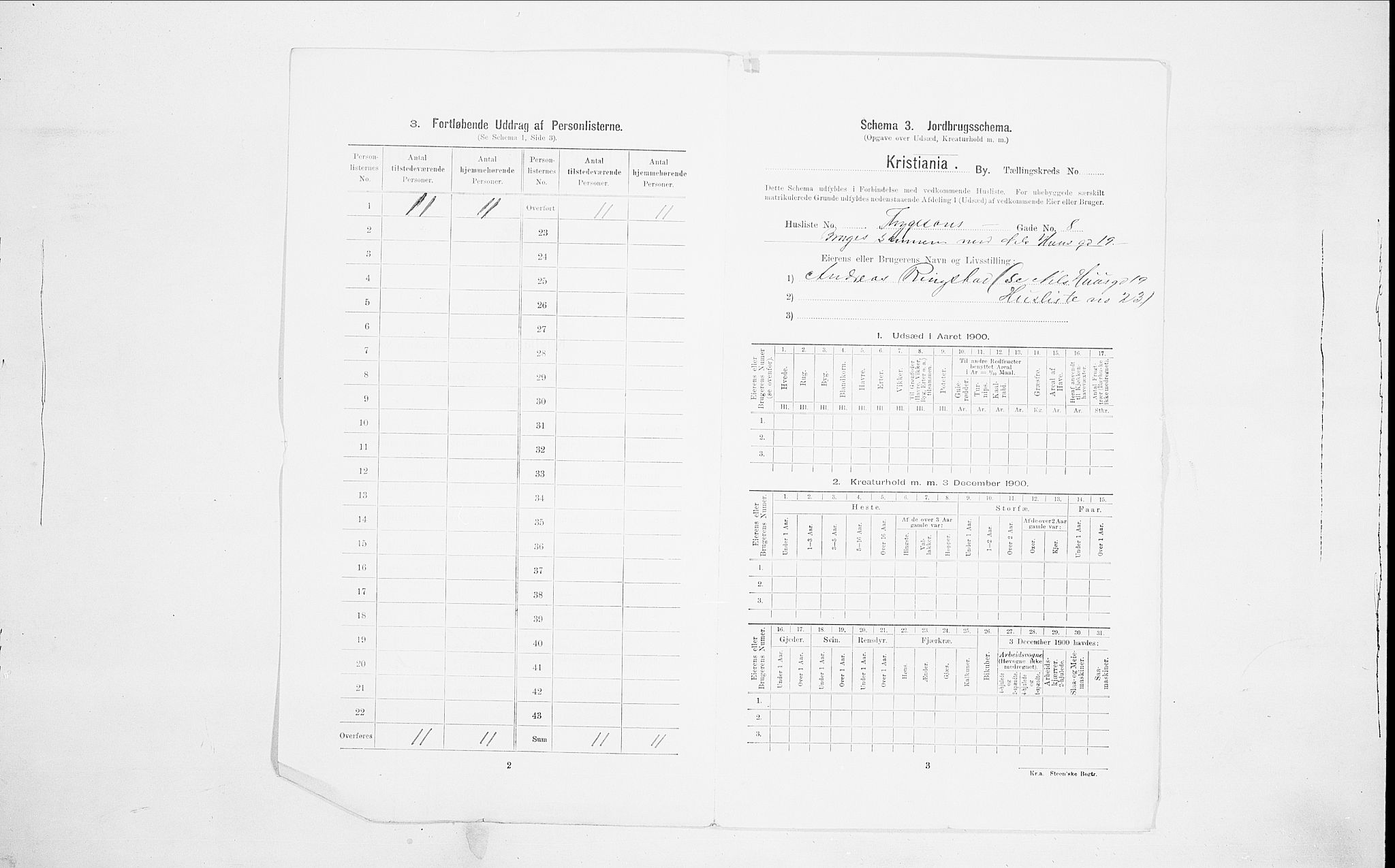 SAO, 1900 census for Kristiania, 1900, p. 100250