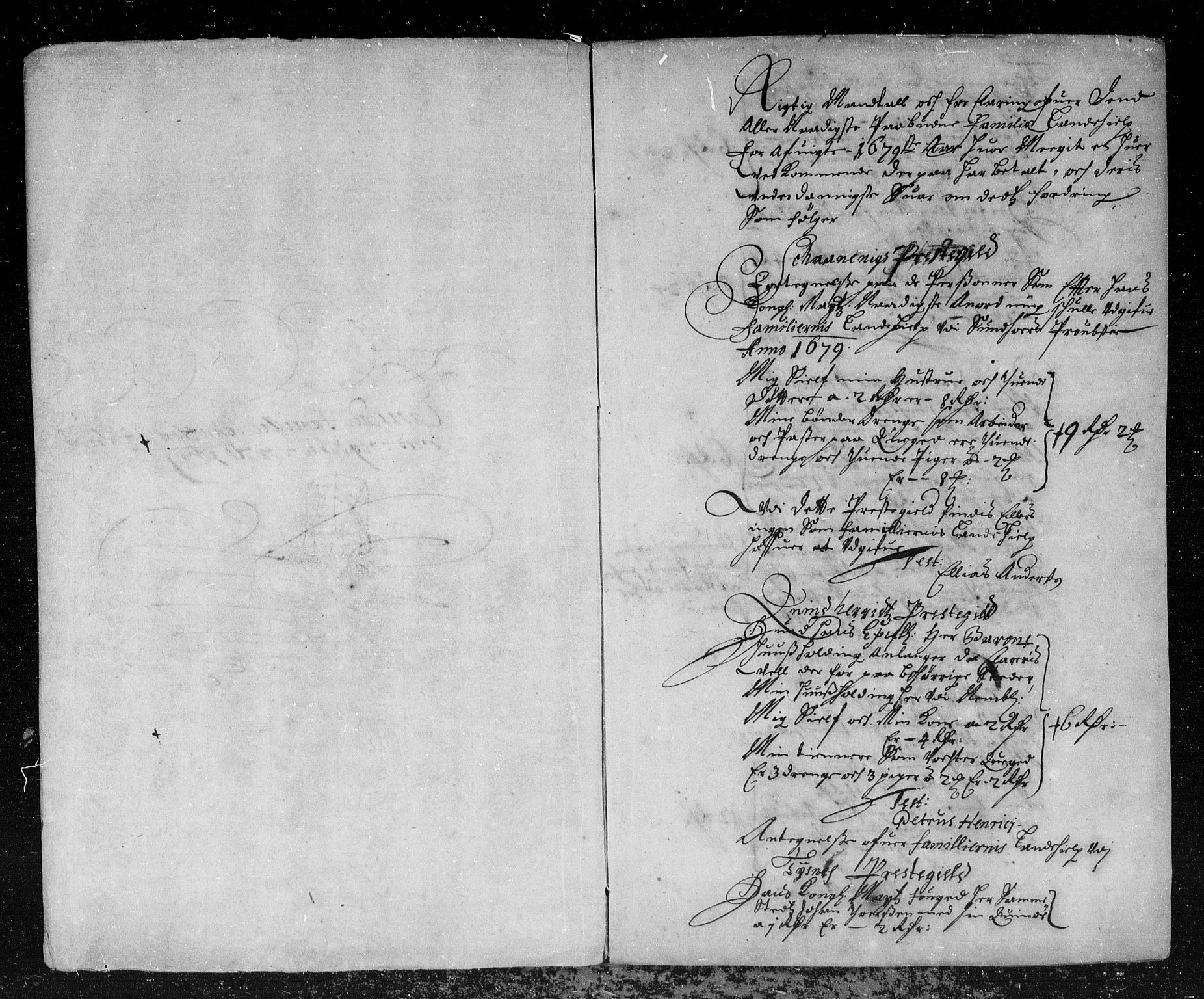 Rentekammeret inntil 1814, Reviderte regnskaper, Stiftamtstueregnskaper, Bergen stiftamt, AV/RA-EA-6043/R/Rc/L0055: Bergen stiftamt, 1679