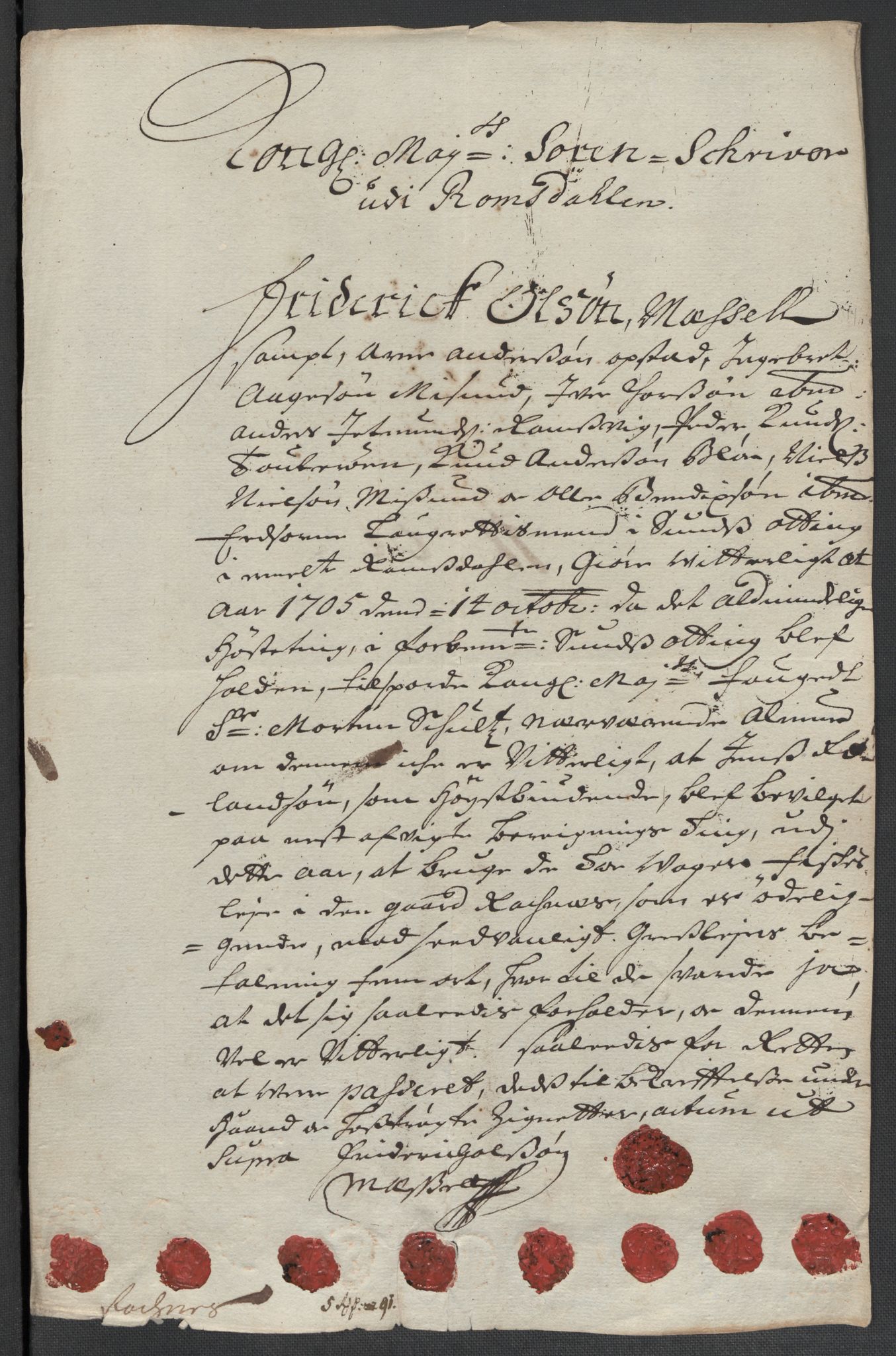 Rentekammeret inntil 1814, Reviderte regnskaper, Fogderegnskap, RA/EA-4092/R55/L3656: Fogderegnskap Romsdal, 1703-1705, p. 489