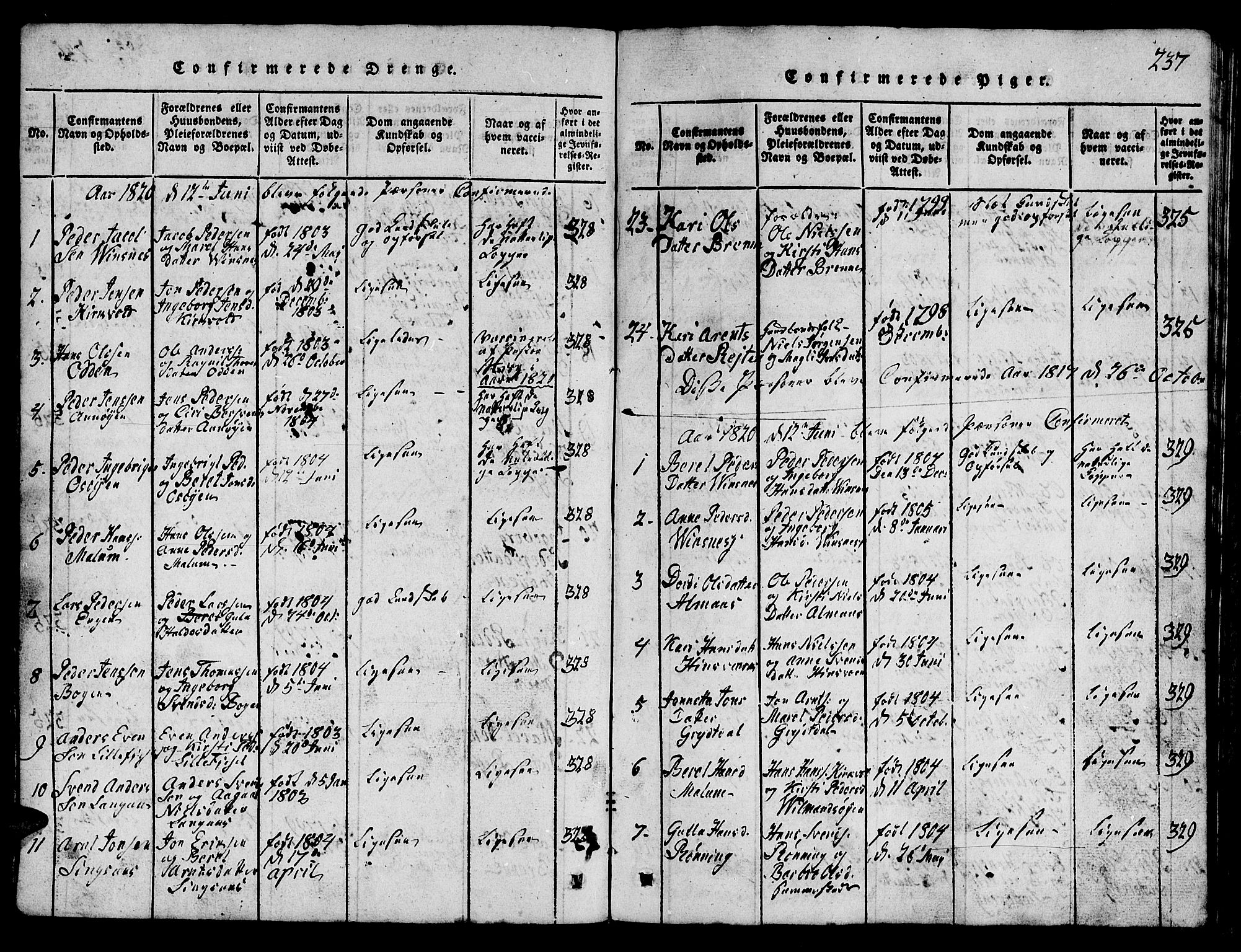 Ministerialprotokoller, klokkerbøker og fødselsregistre - Sør-Trøndelag, AV/SAT-A-1456/688/L1026: Parish register (copy) no. 688C01, 1817-1860, p. 237