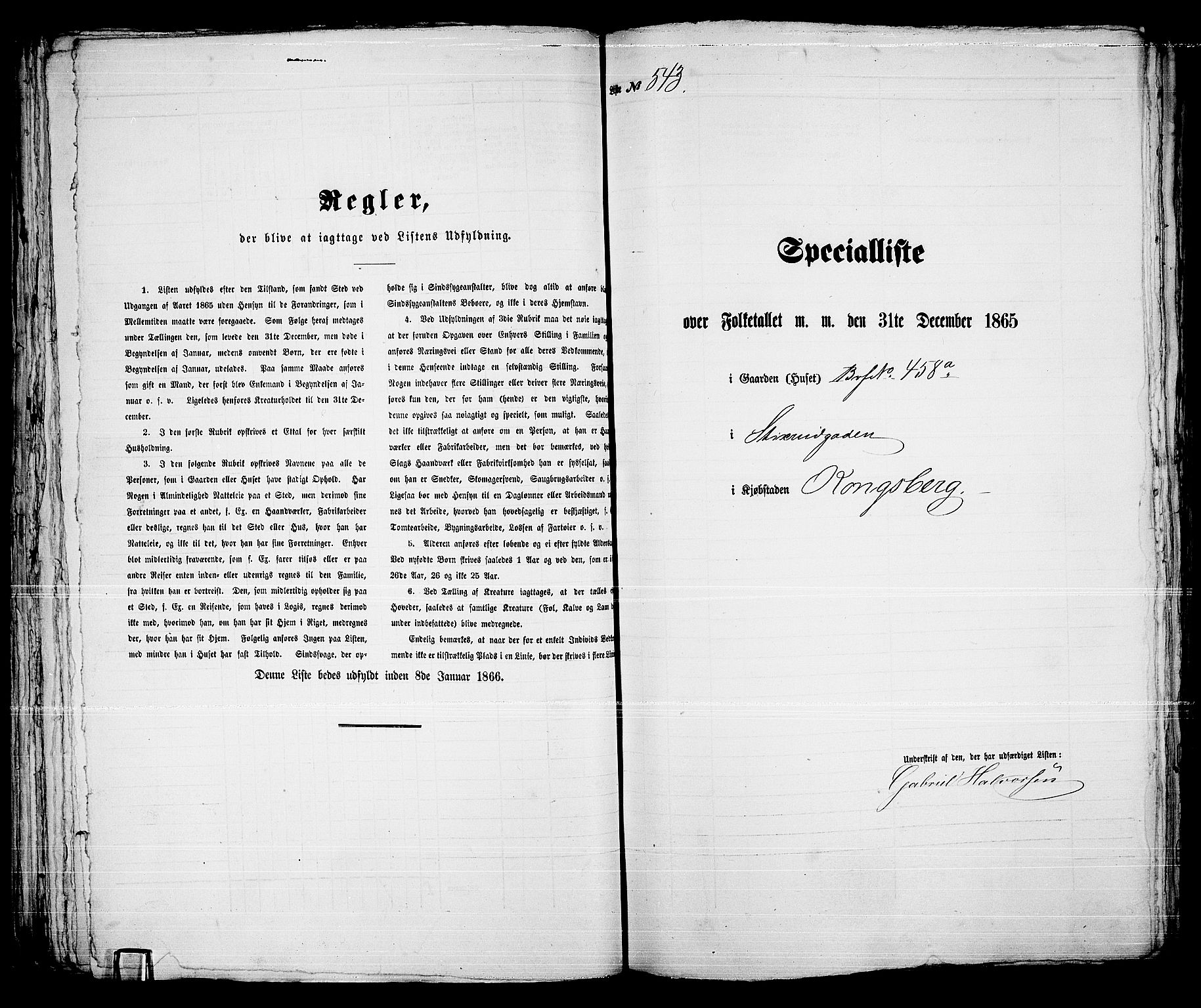 RA, 1865 census for Kongsberg/Kongsberg, 1865, p. 1098