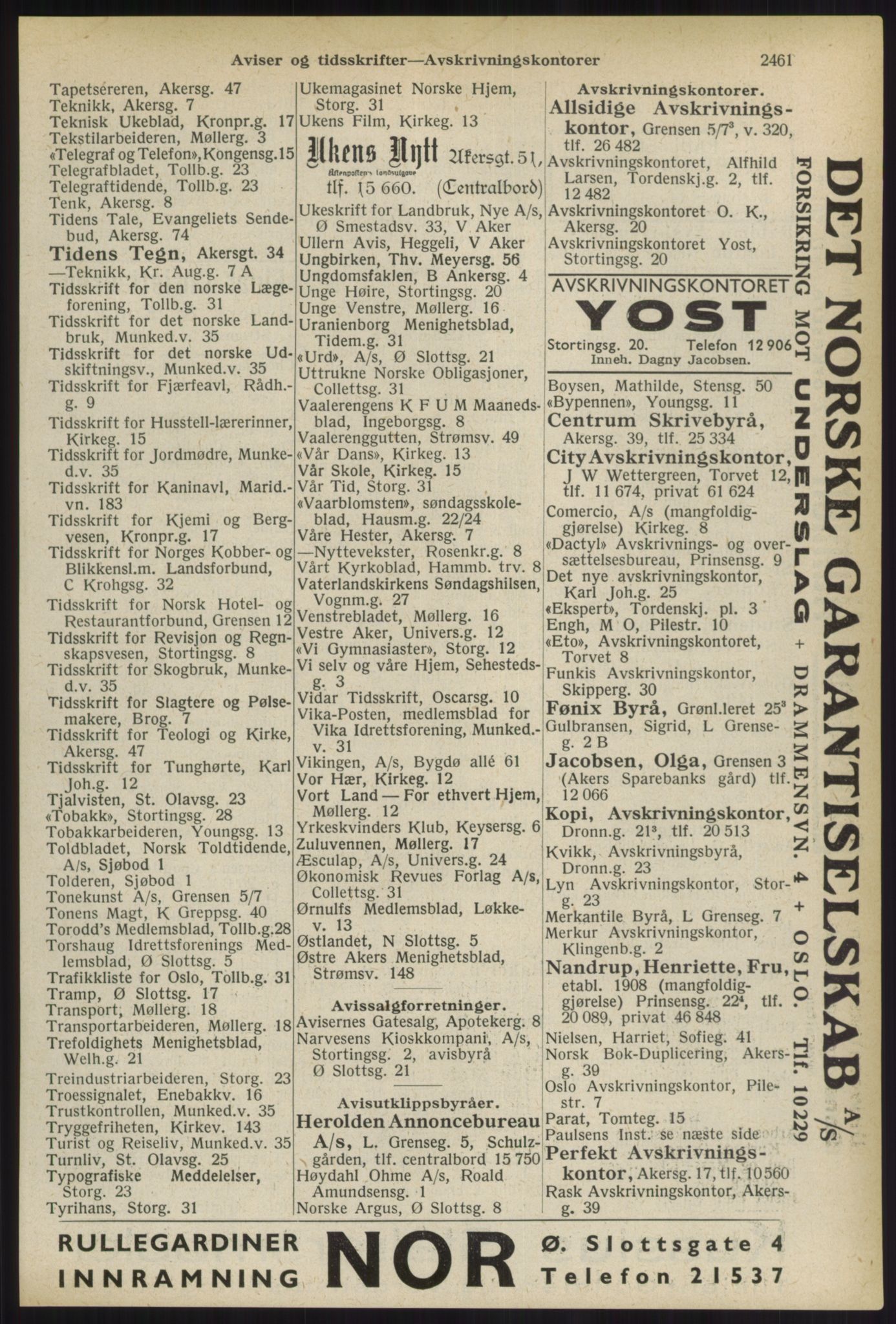 Kristiania/Oslo adressebok, PUBL/-, 1936, p. 2461