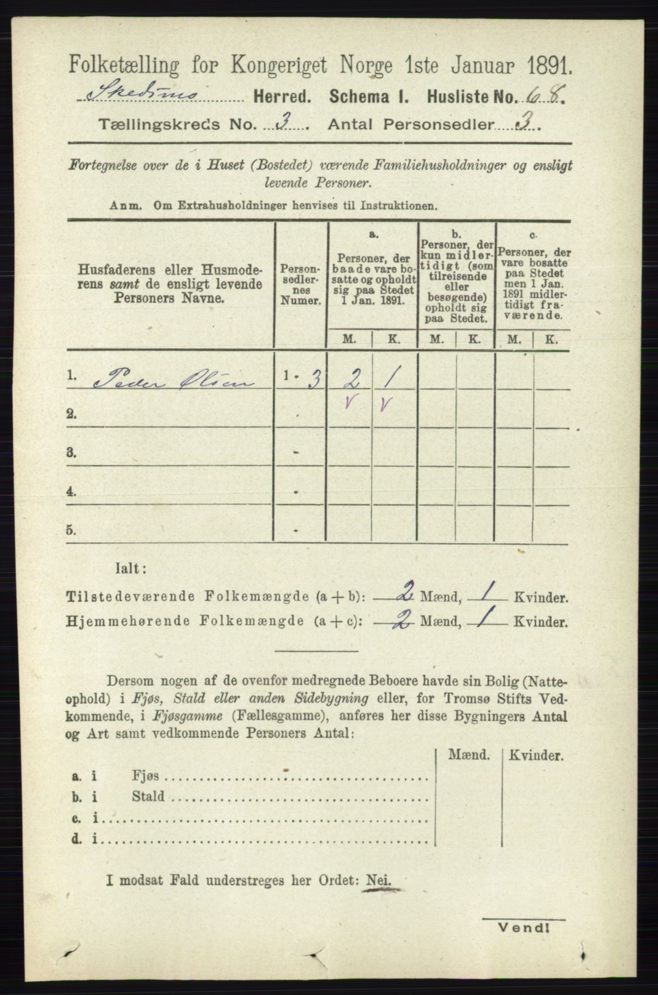 RA, 1891 census for 0231 Skedsmo, 1891, p. 1286