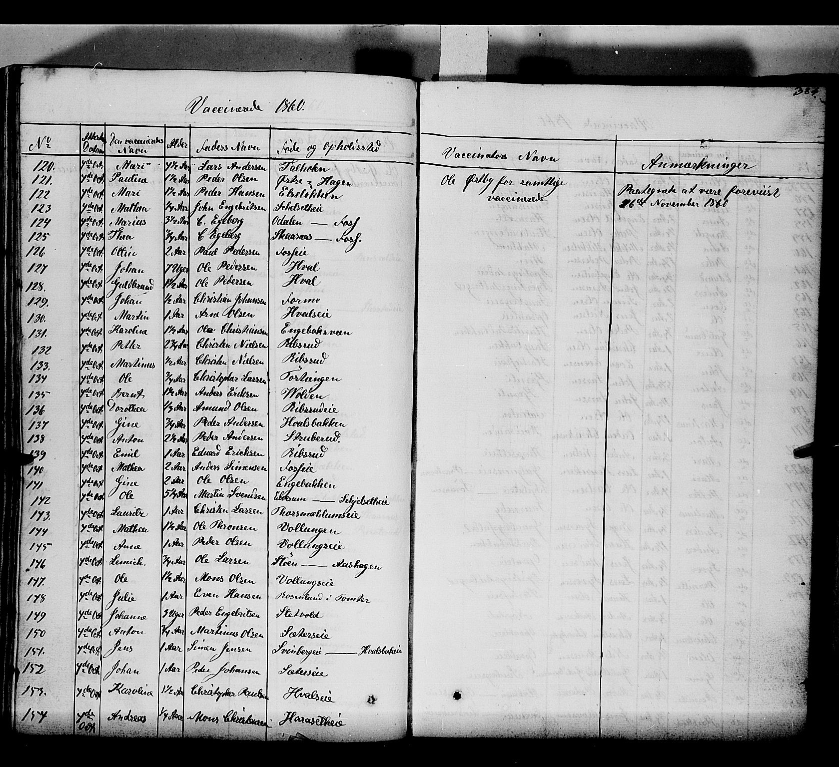 Romedal prestekontor, SAH/PREST-004/K/L0004: Parish register (official) no. 4, 1847-1861, p. 384