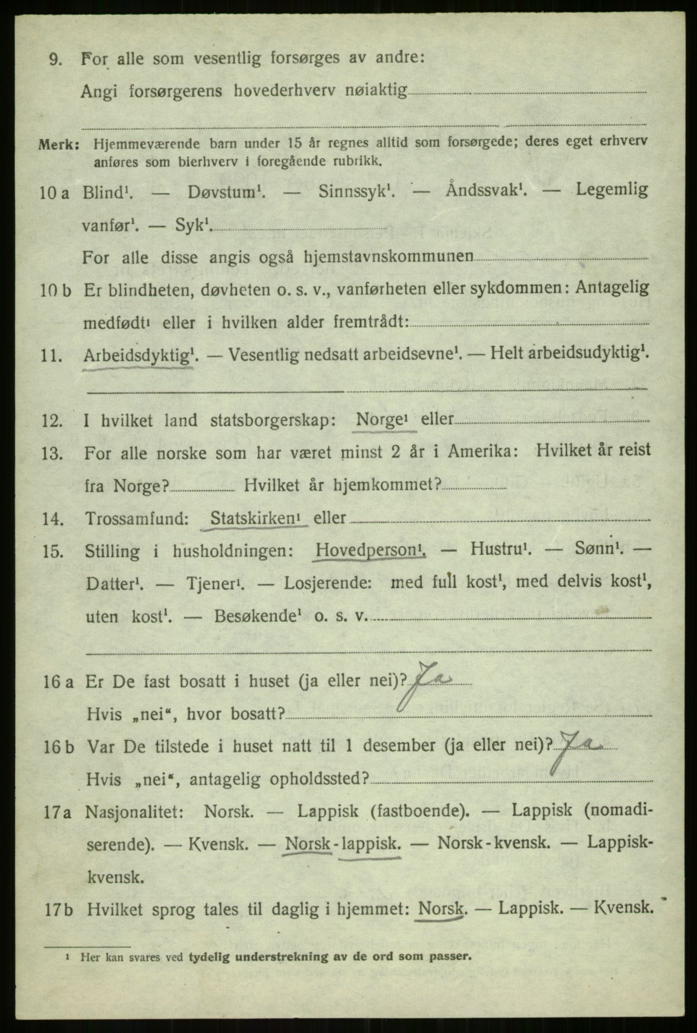 SATØ, 1920 census for Balsfjord, 1920, p. 3183
