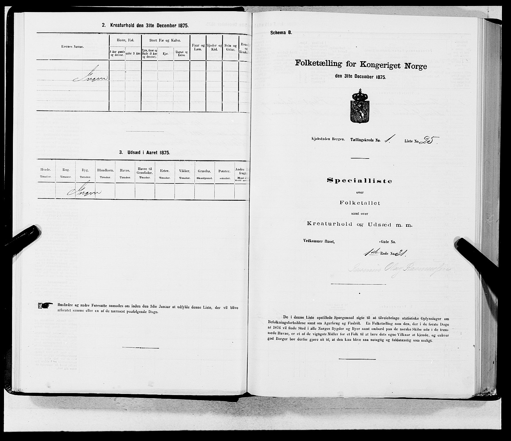 SAB, 1875 census for 1301 Bergen, 1875, p. 53