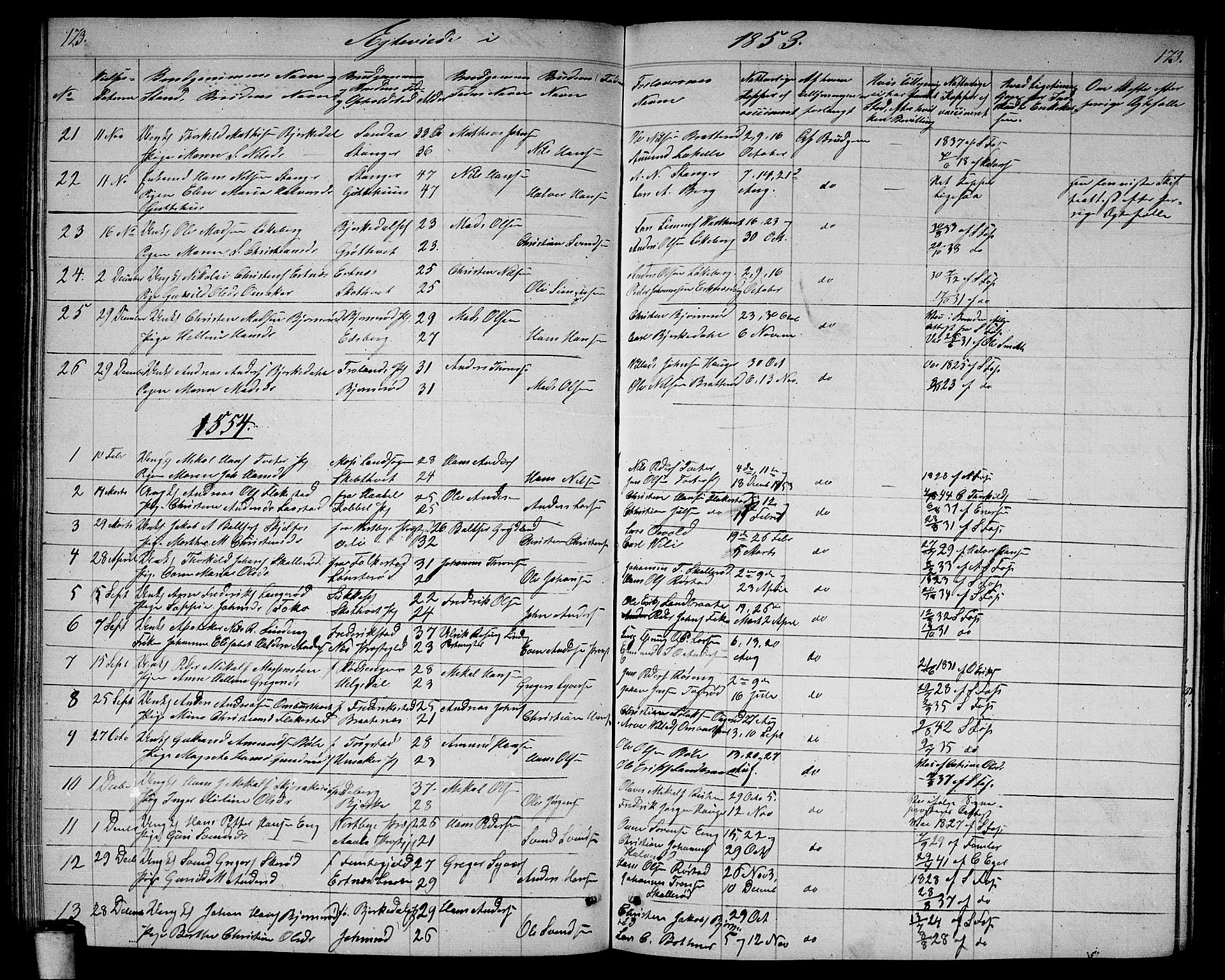 Våler prestekontor Kirkebøker, AV/SAO-A-11083/G/Ga/L0002: Parish register (copy) no. I 2, 1839-1860, p. 173