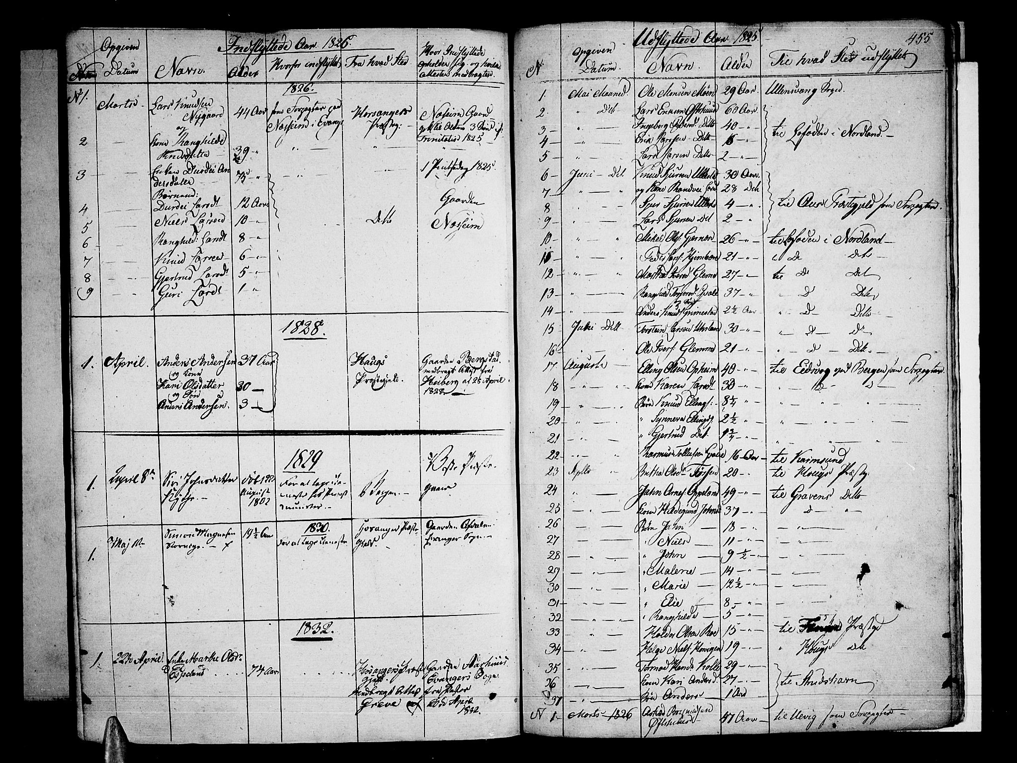 Voss sokneprestembete, SAB/A-79001/H/Haa: Parish register (official) no. A 12, 1823-1837, p. 455