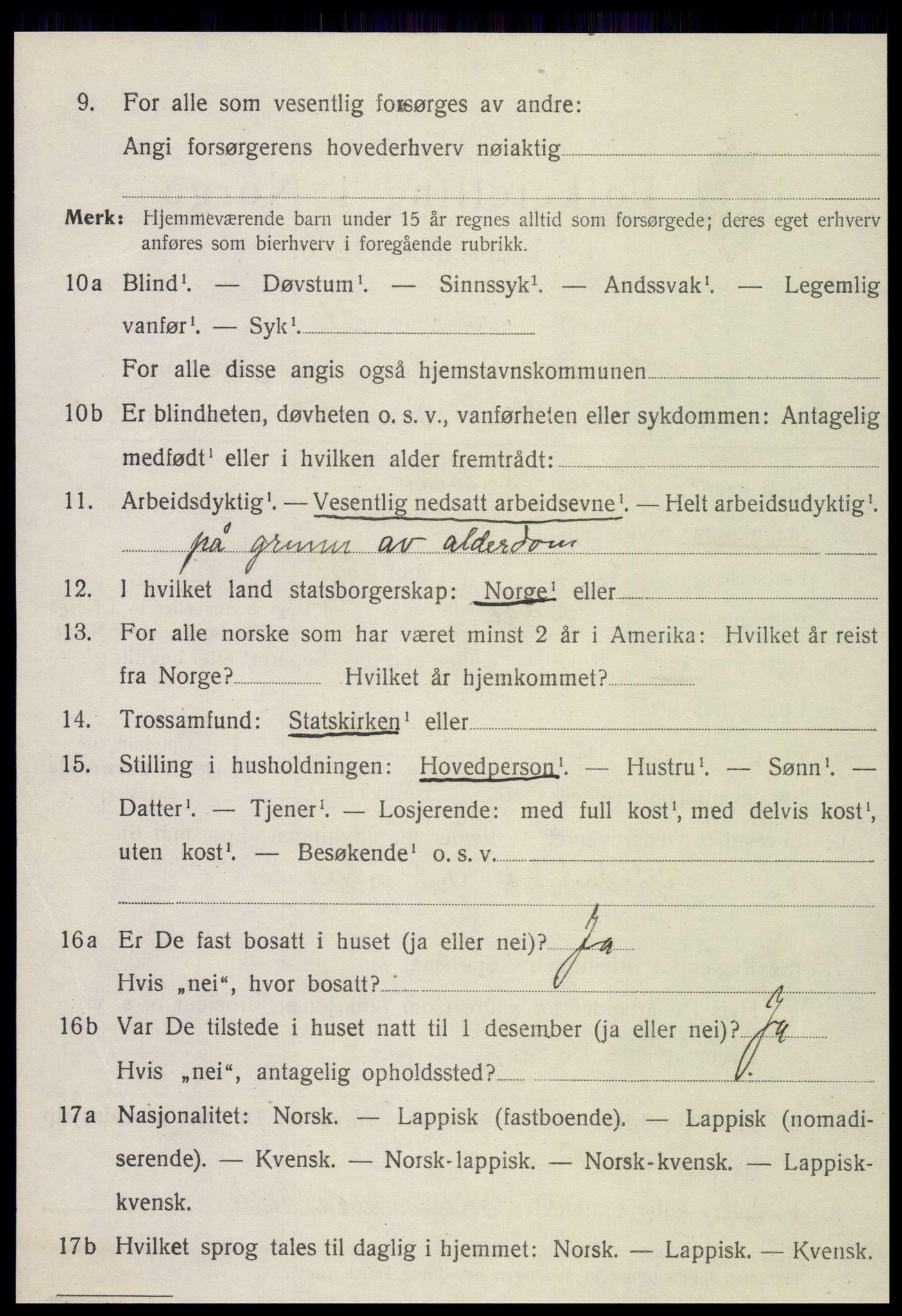 SAT, 1920 census for Snåsa, 1920, p. 4121