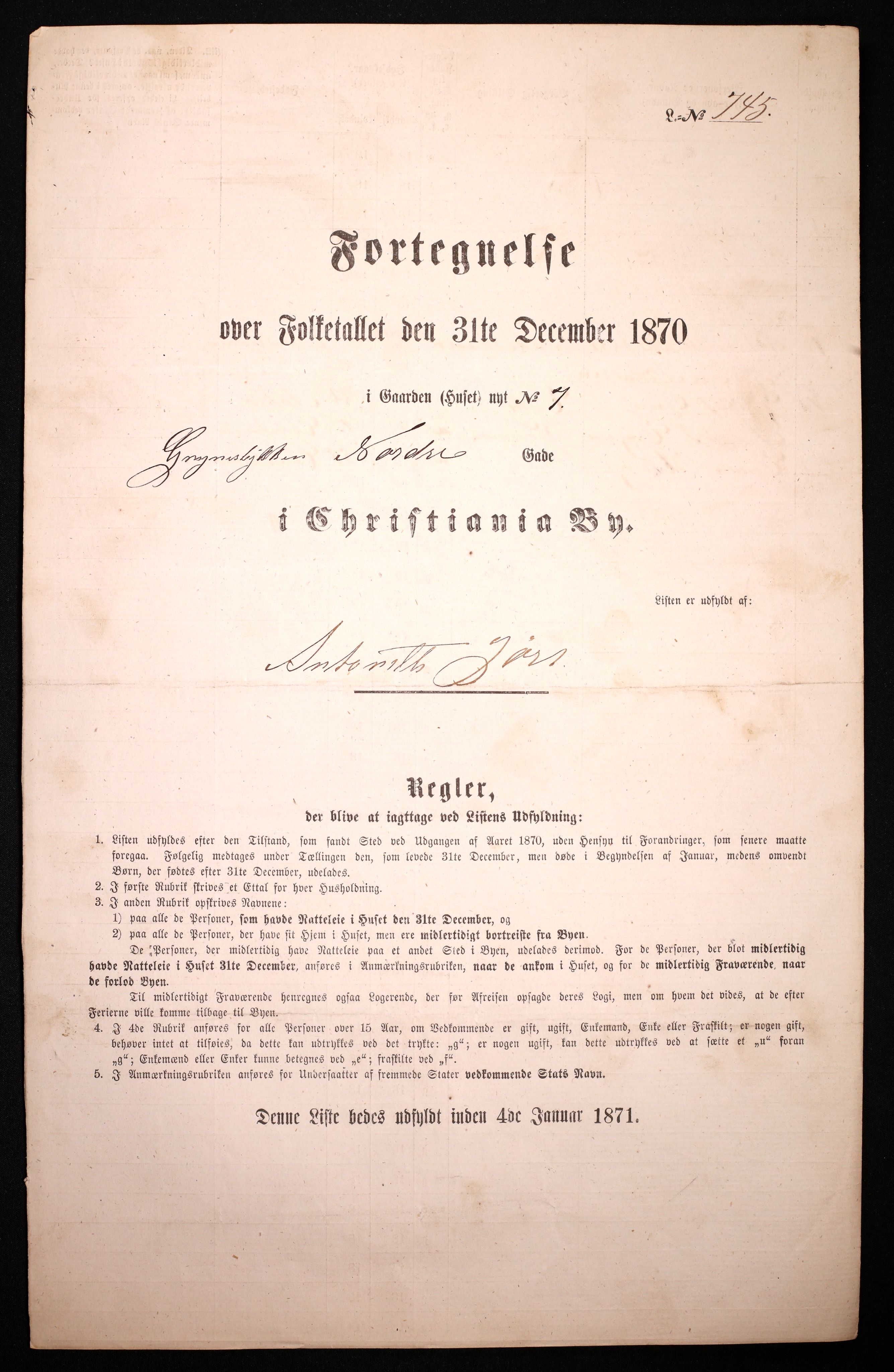 RA, 1870 census for 0301 Kristiania, 1870, p. 2648