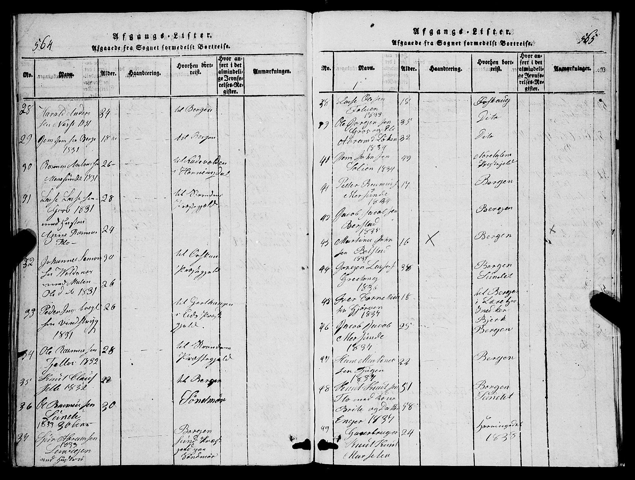 Stryn Sokneprestembete, AV/SAB-A-82501: Parish register (copy) no. C 1, 1801-1845, p. 564-565