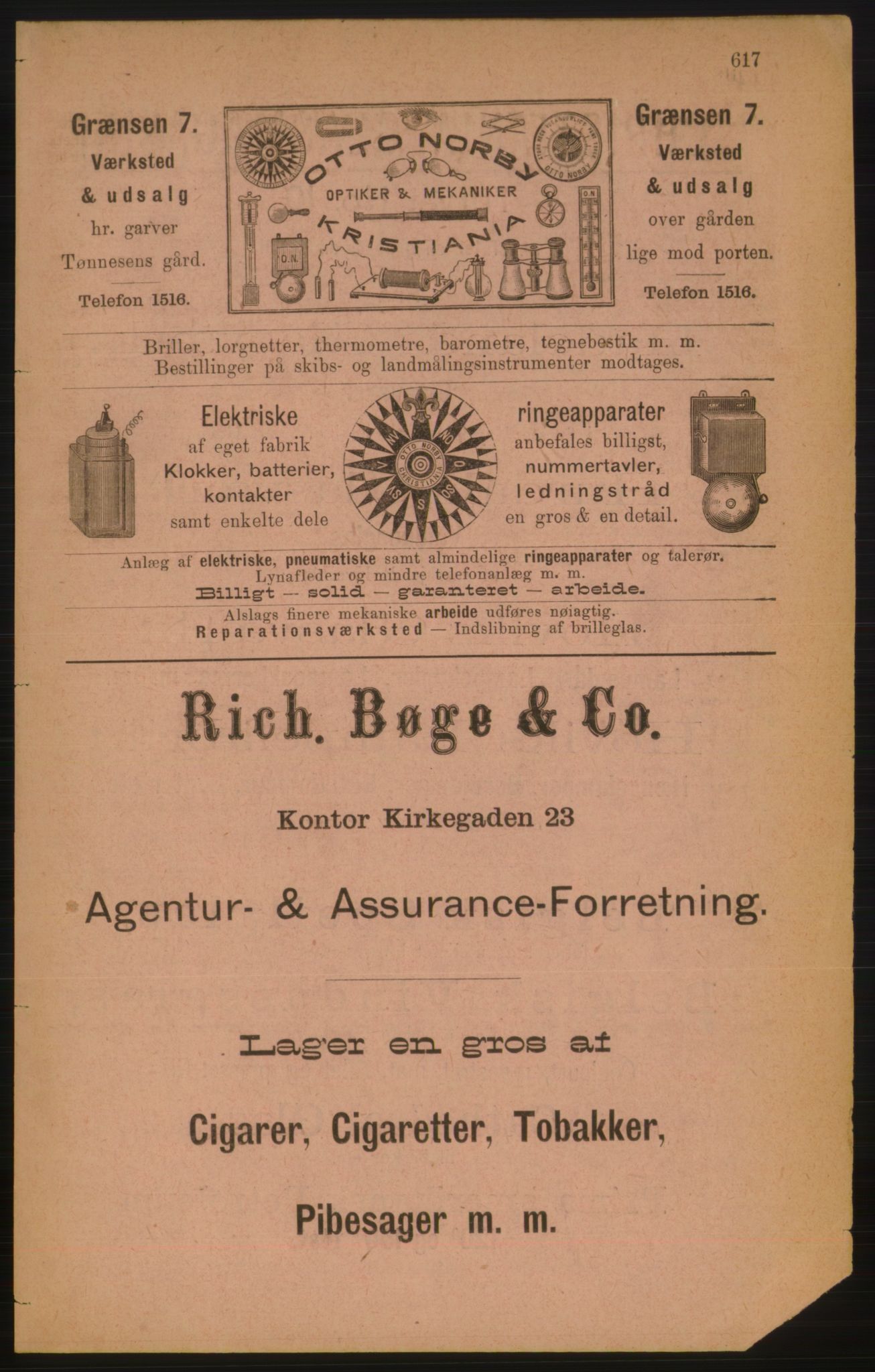 Kristiania/Oslo adressebok, PUBL/-, 1888, p. 617