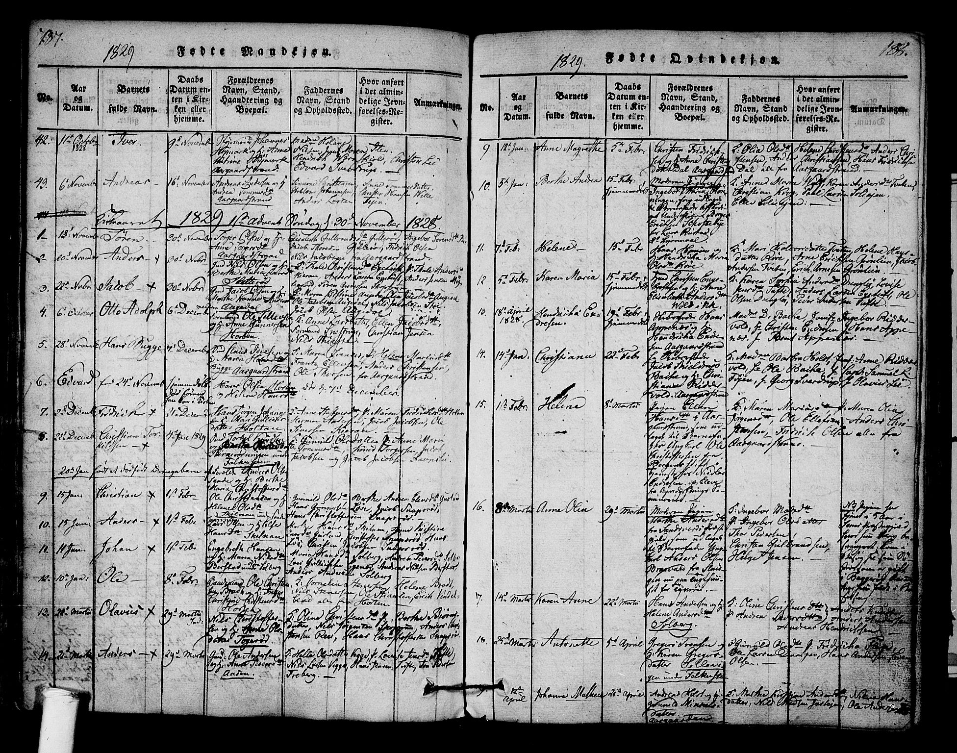 Borre kirkebøker, SAKO/A-338/F/Fa/L0004: Parish register (official) no. I 4, 1815-1845, p. 187-188