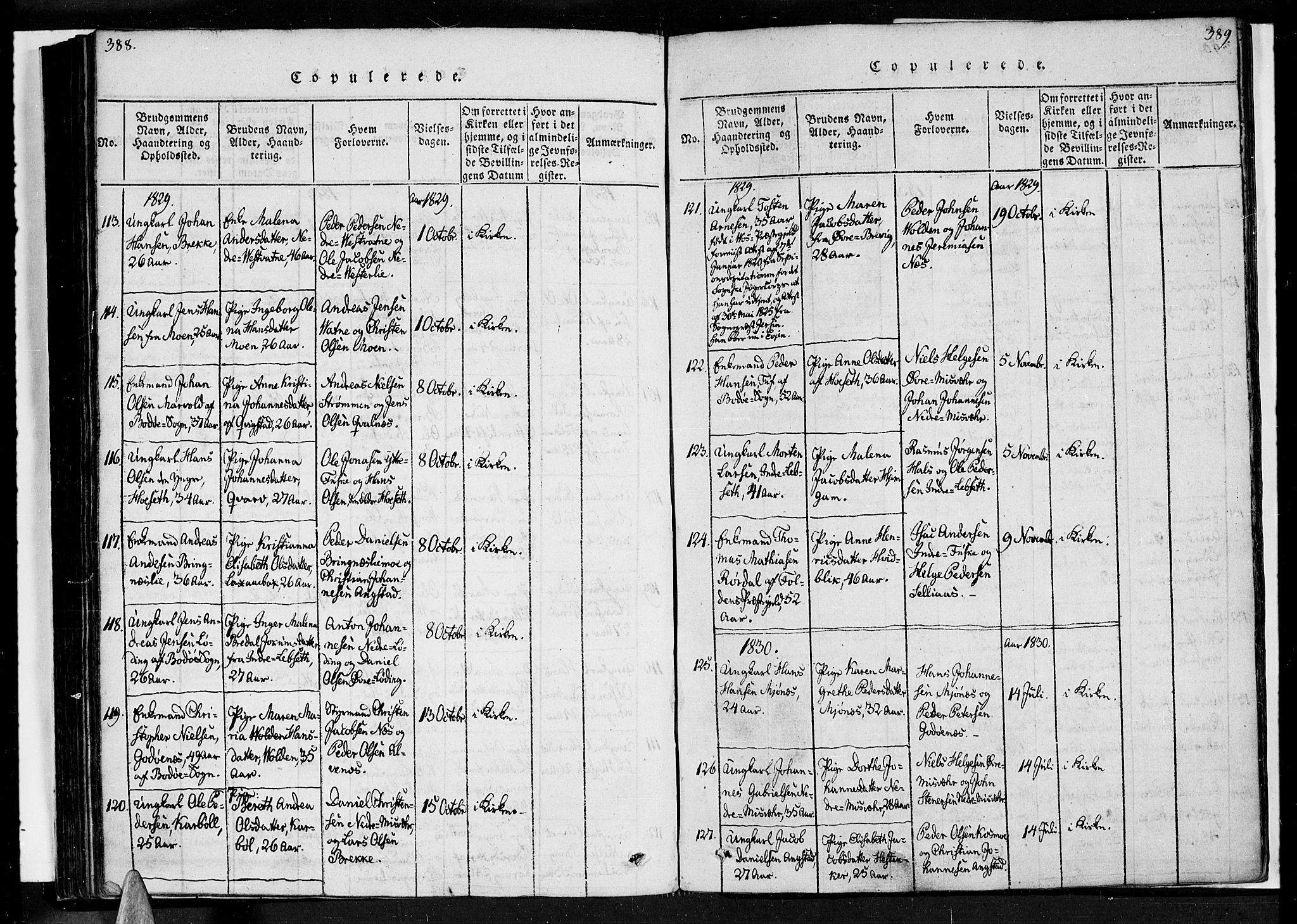 Ministerialprotokoller, klokkerbøker og fødselsregistre - Nordland, SAT/A-1459/852/L0736: Parish register (official) no. 852A06, 1820-1833, p. 388-389