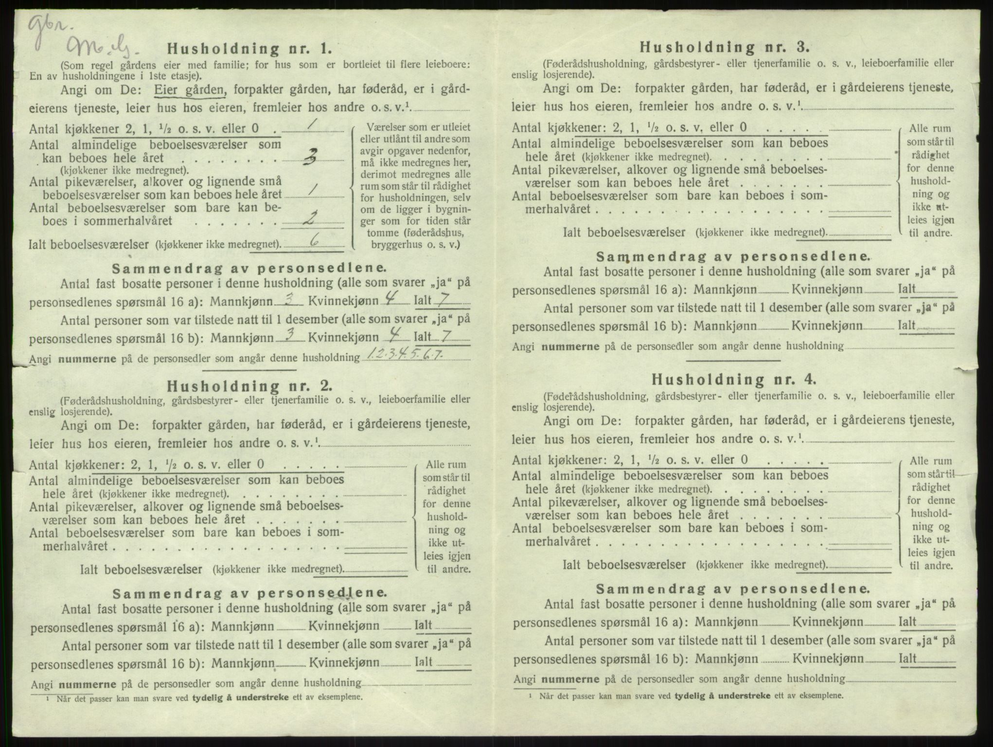 SAB, 1920 census for Leikanger, 1920, p. 943