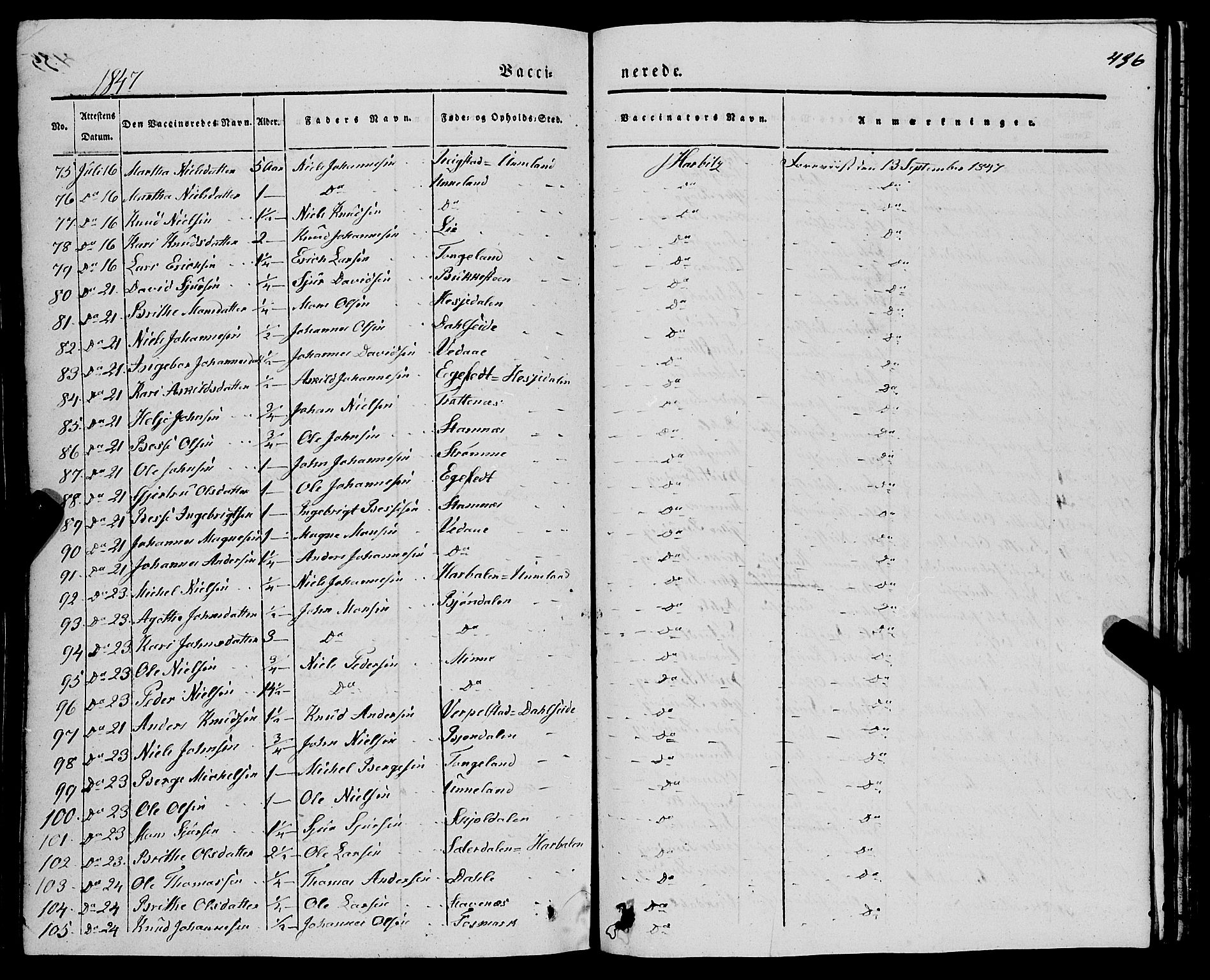 Haus sokneprestembete, AV/SAB-A-75601/H/Haa: Parish register (official) no. A 15, 1838-1847, p. 436