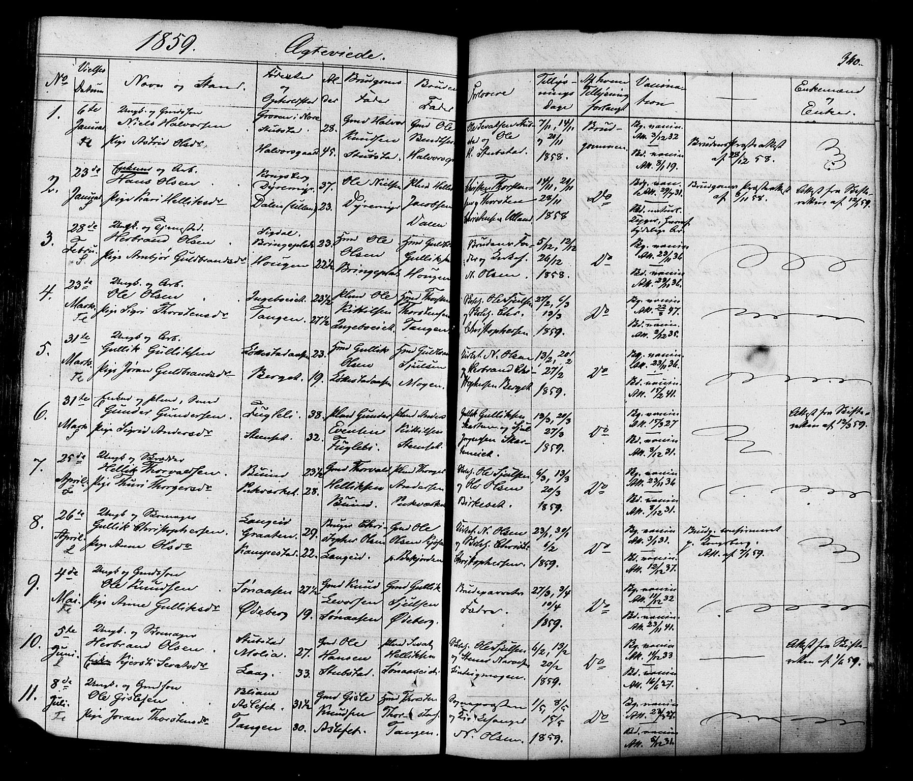 Flesberg kirkebøker, SAKO/A-18/F/Fa/L0006: Parish register (official) no. I 6, 1834-1860, p. 340
