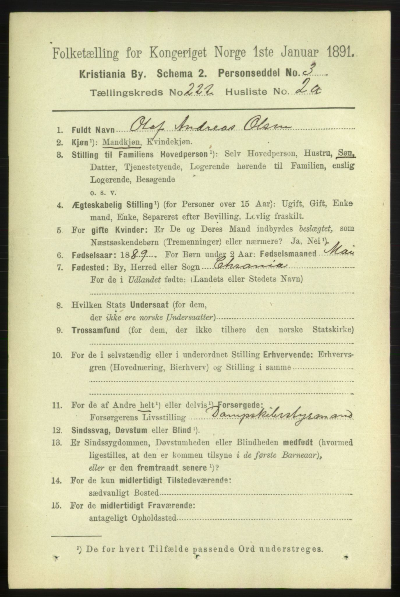 RA, 1891 census for 0301 Kristiania, 1891, p. 133063
