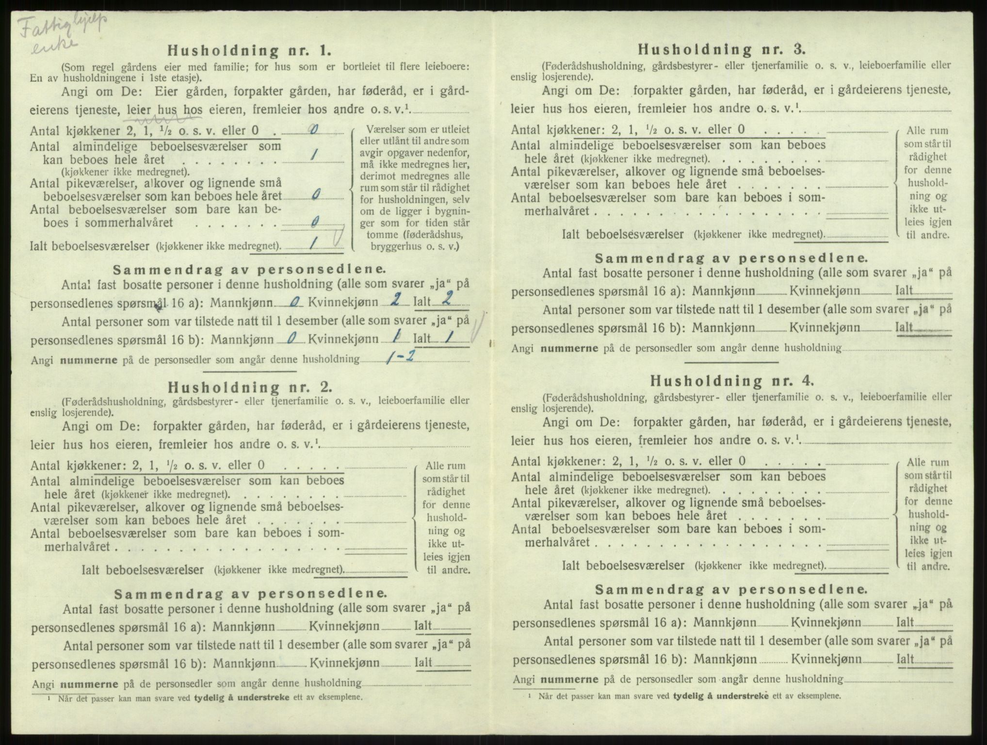 SAB, 1920 census for Lavik, 1920, p. 289