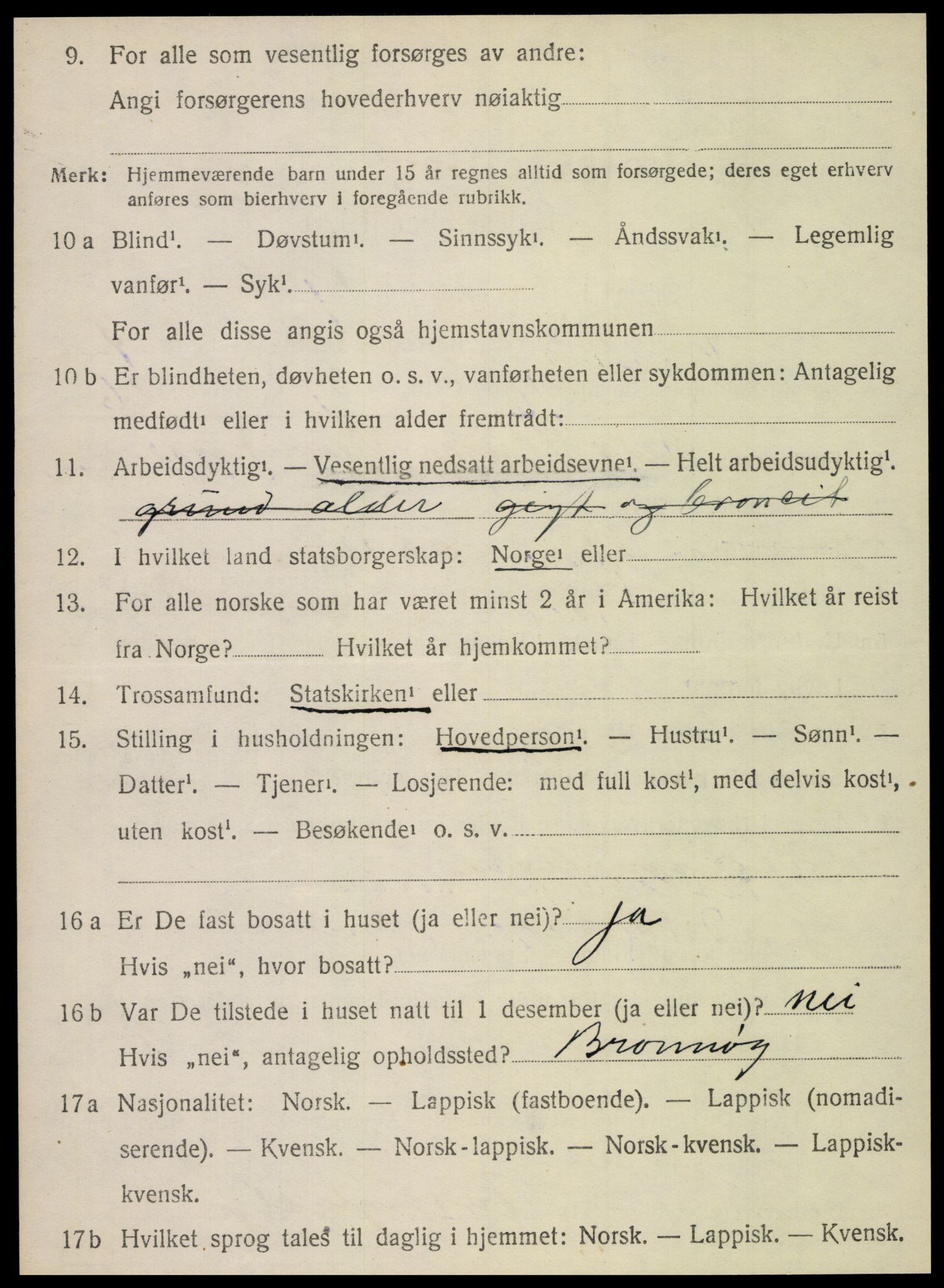 SAT, 1920 census for Vega, 1920, p. 1912