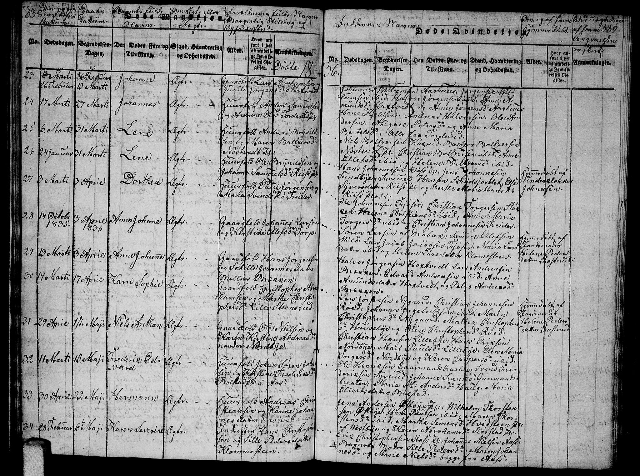 Ås prestekontor Kirkebøker, SAO/A-10894/G/Ga/L0002: Parish register (copy) no. I 2, 1820-1836, p. 338-339