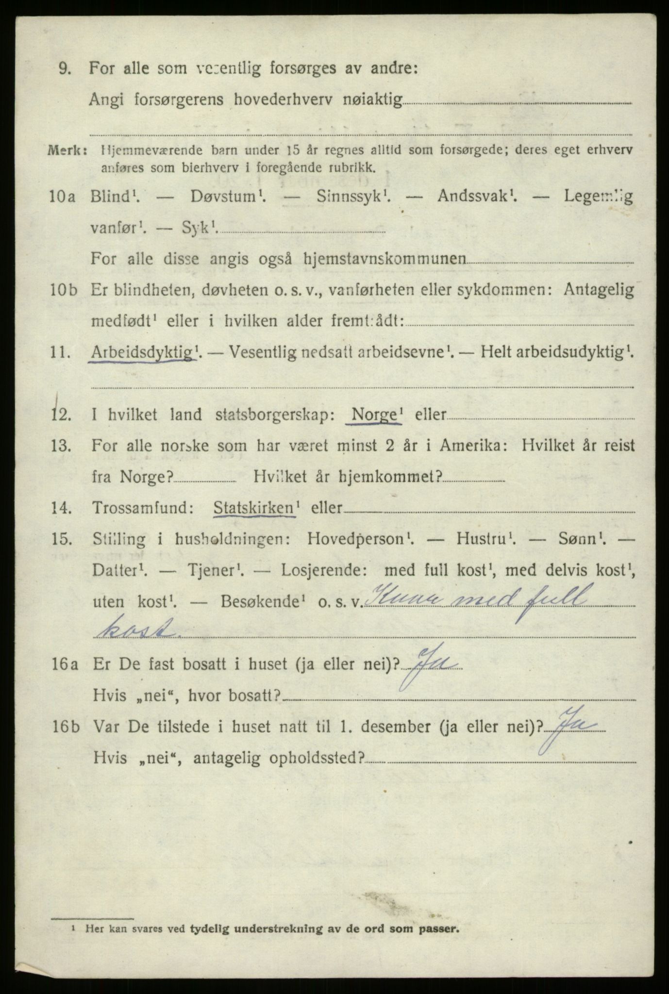 SAB, 1920 census for Gloppen, 1920, p. 4851