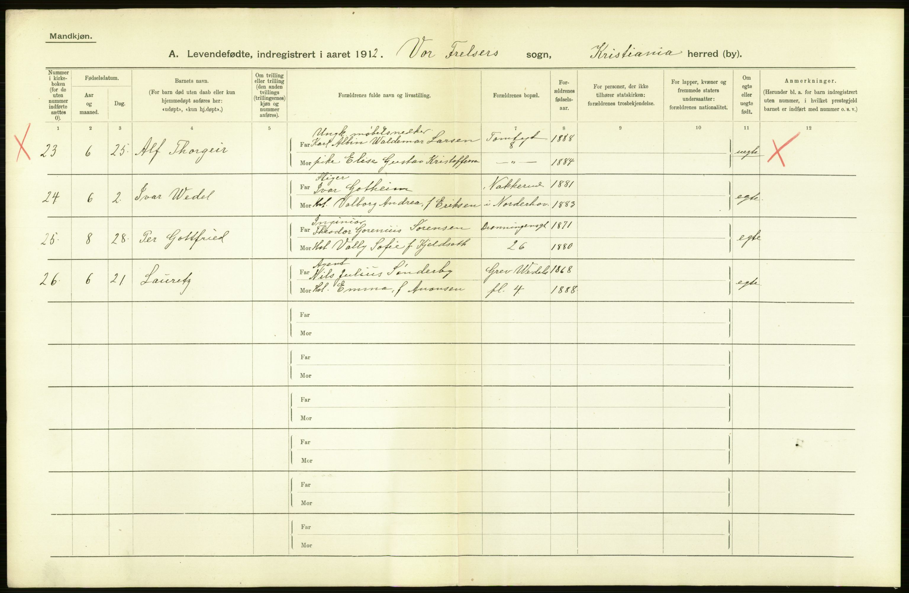 Statistisk sentralbyrå, Sosiodemografiske emner, Befolkning, RA/S-2228/D/Df/Dfb/Dfbb/L0007: Kristiania:  Levendefødte menn og kvinner., 1912, p. 792