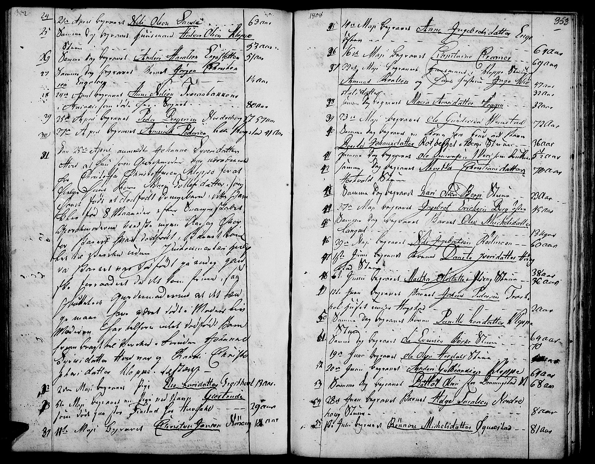 Løten prestekontor, AV/SAH-PREST-022/K/Ka/L0004: Parish register (official) no. 4, 1801-1814, p. 352-353