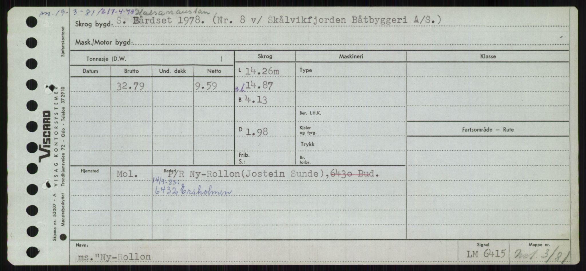 Sjøfartsdirektoratet med forløpere, Skipsmålingen, RA/S-1627/H/Ha/L0004/0001: Fartøy, Mas-R / Fartøy, Mas-Odd, p. 883