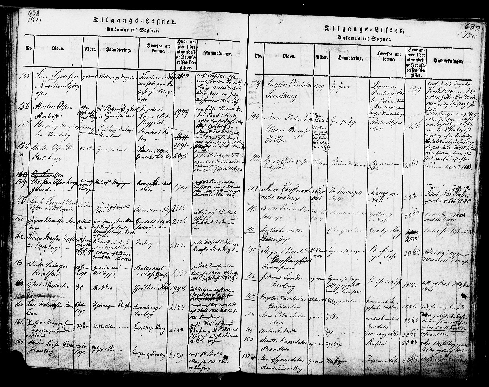 Ringsaker prestekontor, SAH/PREST-014/K/Ka/L0005: Parish register (official) no. 5, 1814-1826, p. 638-639