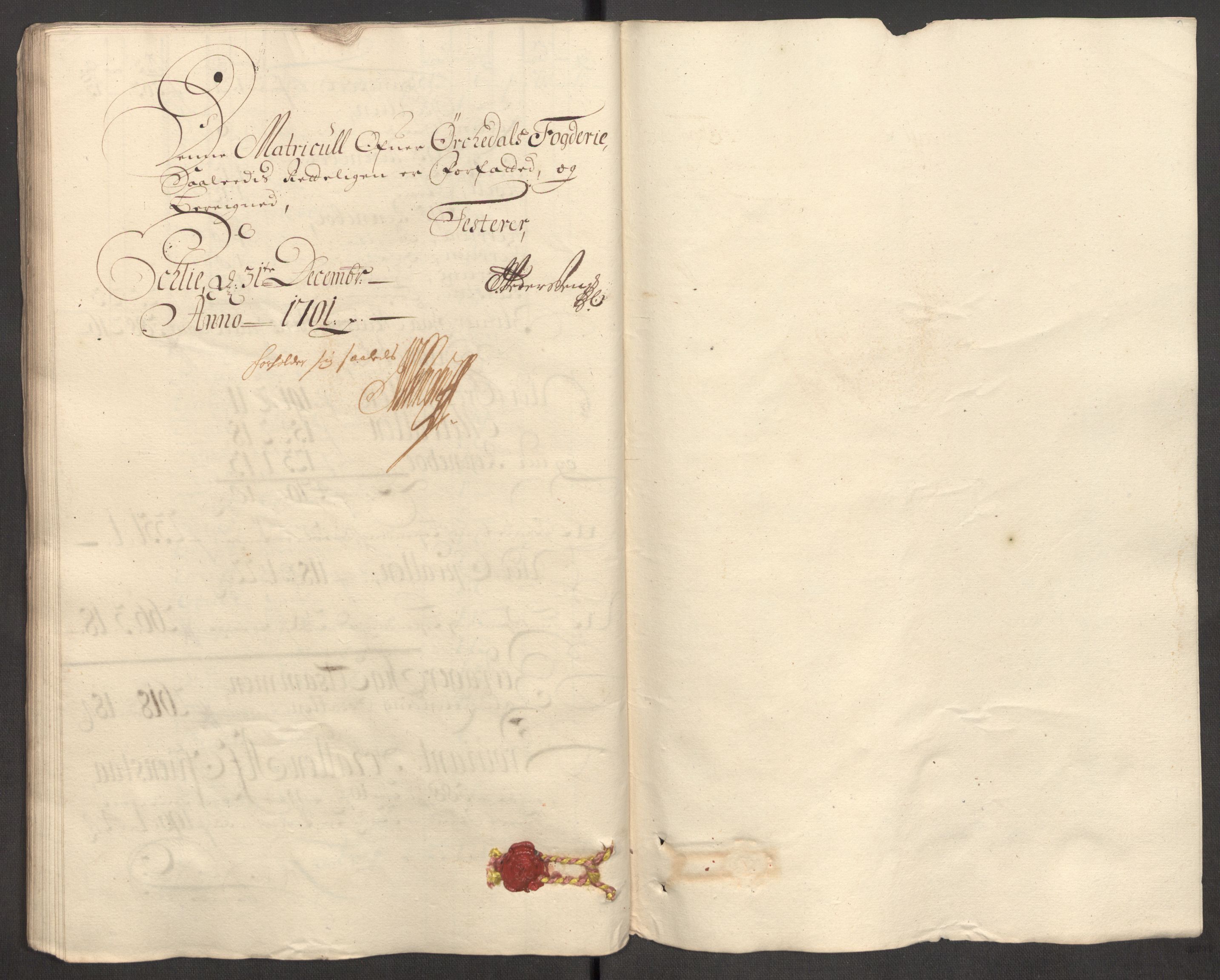 Rentekammeret inntil 1814, Reviderte regnskaper, Fogderegnskap, AV/RA-EA-4092/R60/L3951: Fogderegnskap Orkdal og Gauldal, 1701, p. 77