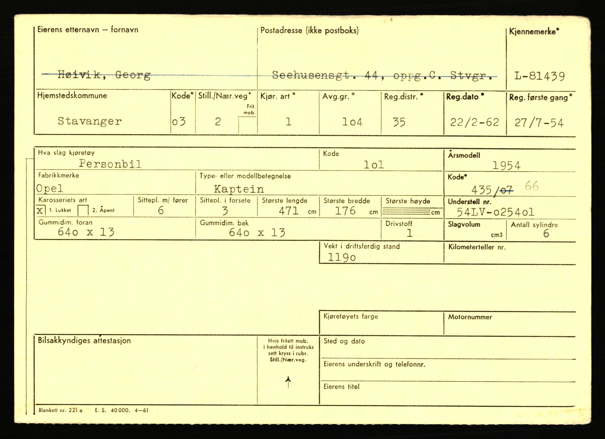 Stavanger trafikkstasjon, SAST/A-101942/0/F/L0071: L-80500 - L-82199, 1930-1971, p. 1629